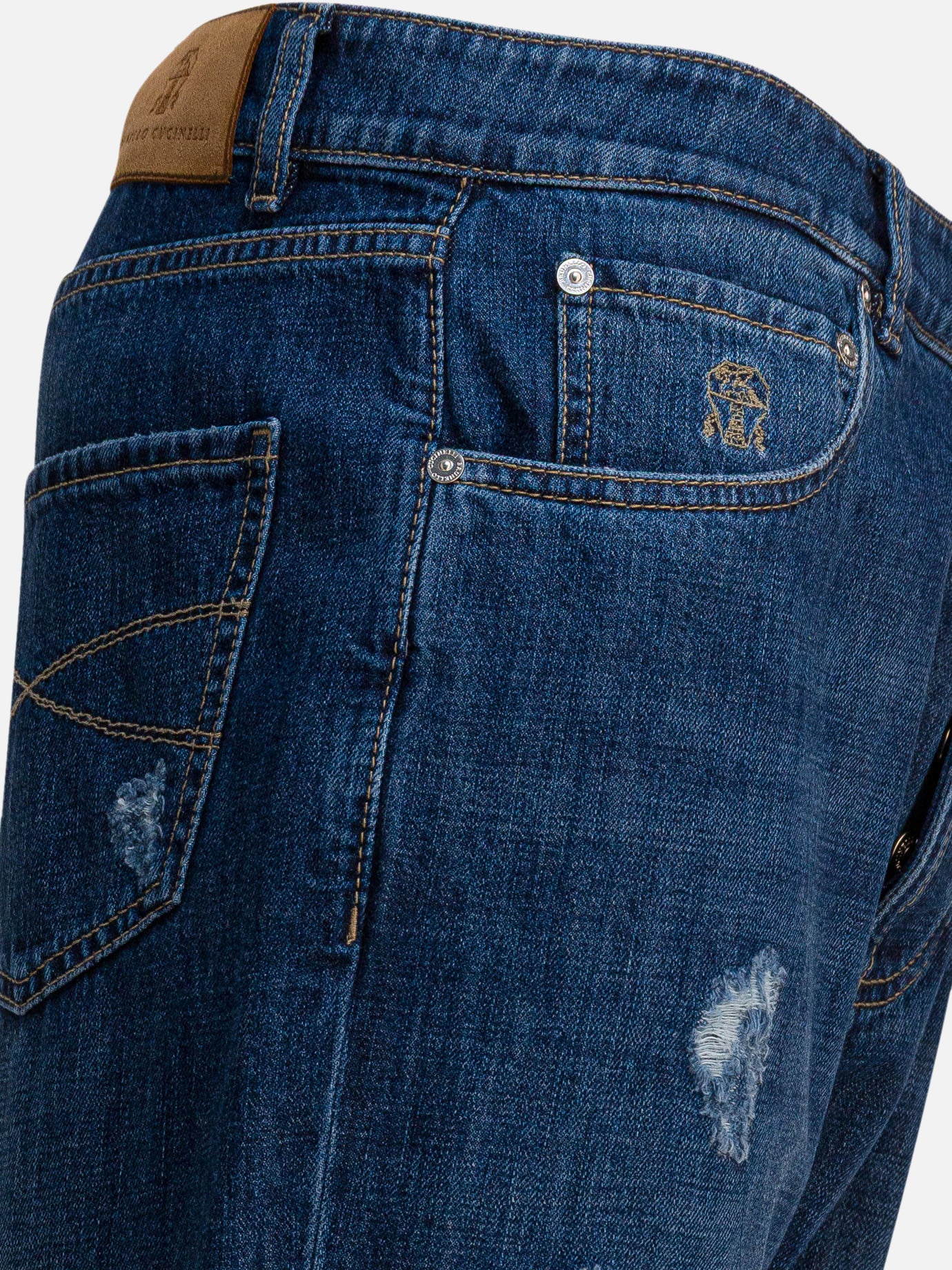 Jeans a gamba dritta Solid colour  Blu - Brunello Cucinelli Uomo | PDP | VIETTI Online Store | Zoom-Modal_4
