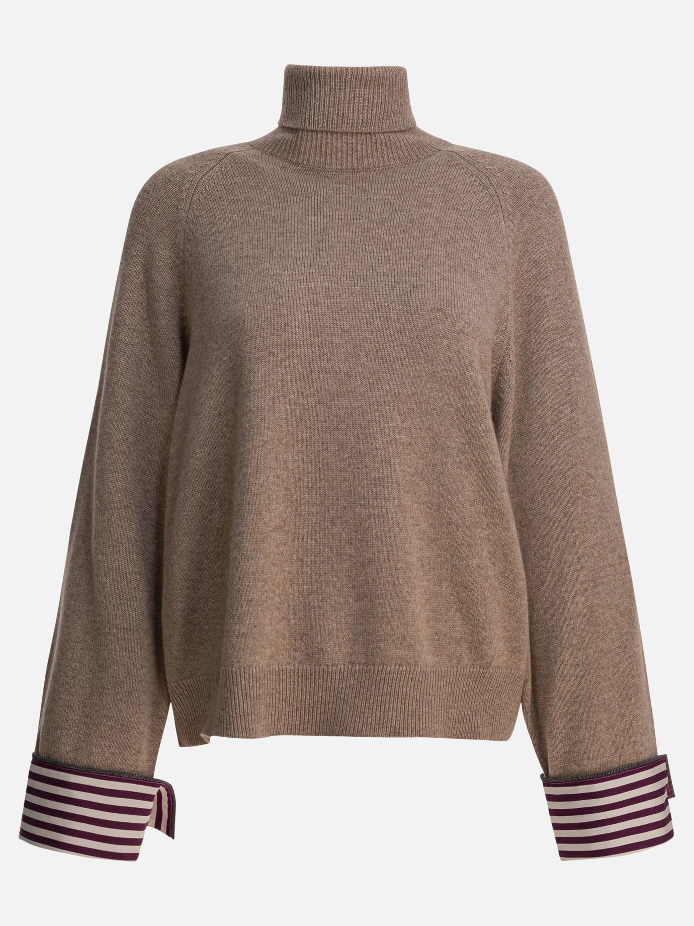 Turtleneck sweaters Solid colour  Brown - Brunello Cucinelli Women | PDP | VIETTI Online Store | thumbnail