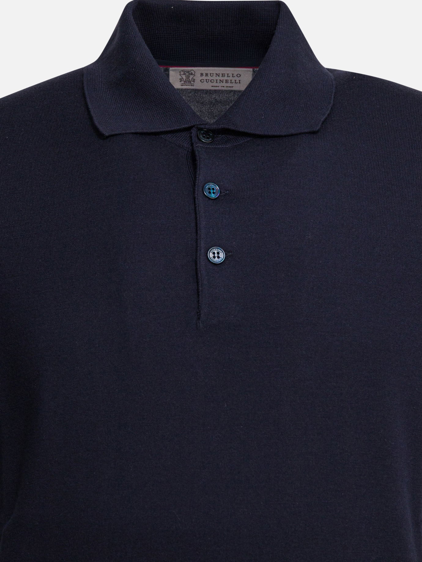 Polo con bottoni Solid colour  Blu - Brunello Cucinelli Uomo | PDP | VIETTI Online Store | Zoom-Modal_3
