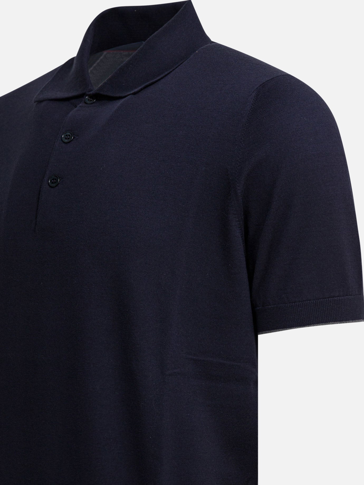 Polo con bottoni Solid colour  Blu - Brunello Cucinelli Uomo | PDP | VIETTI Online Store | Zoom-Modal_4
