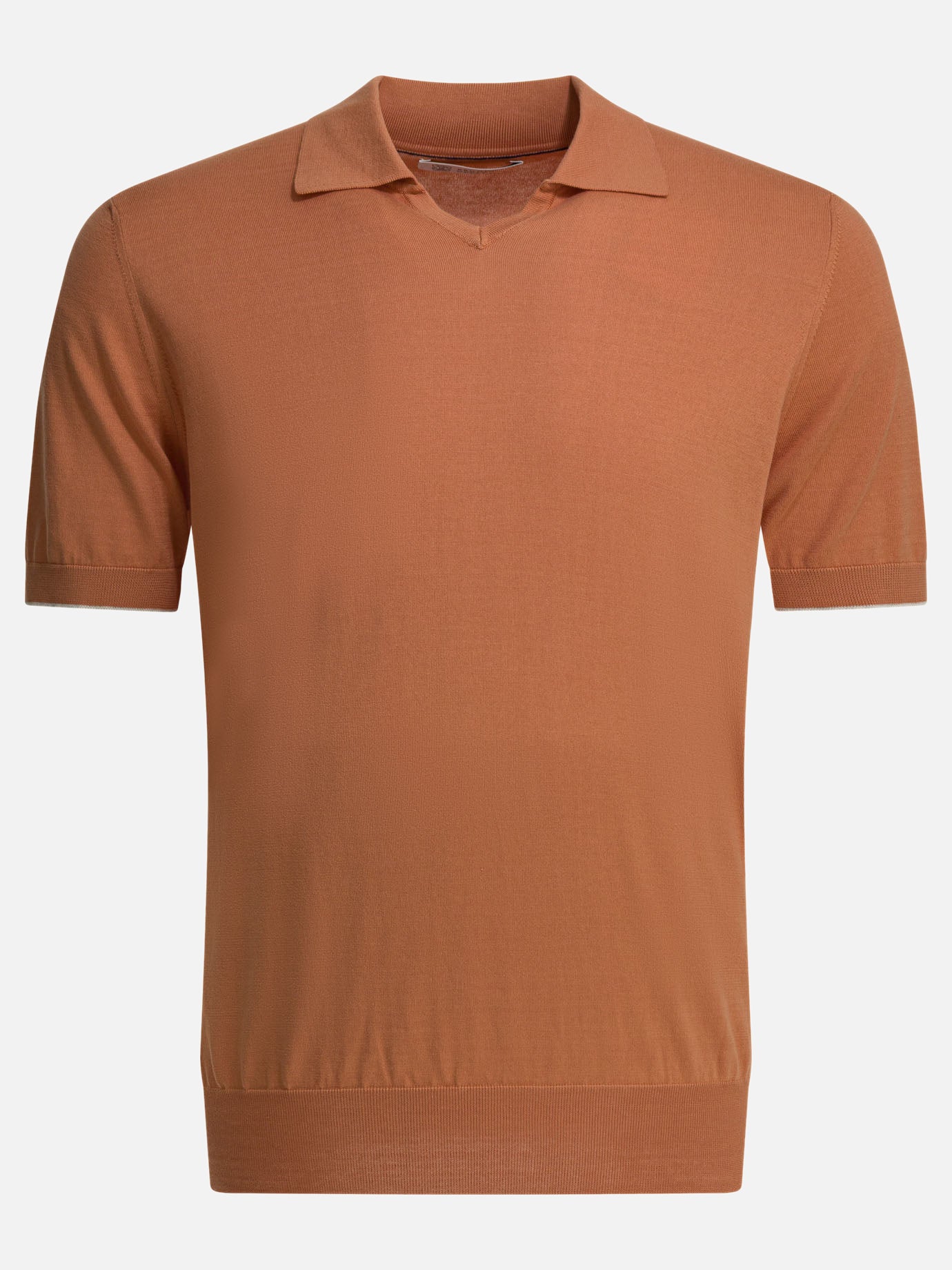 Polo senza bottoni Solid colour  Arancione - Brunello Cucinelli Uomo | PDP | VIETTI Online Store | Zoom-Modal
