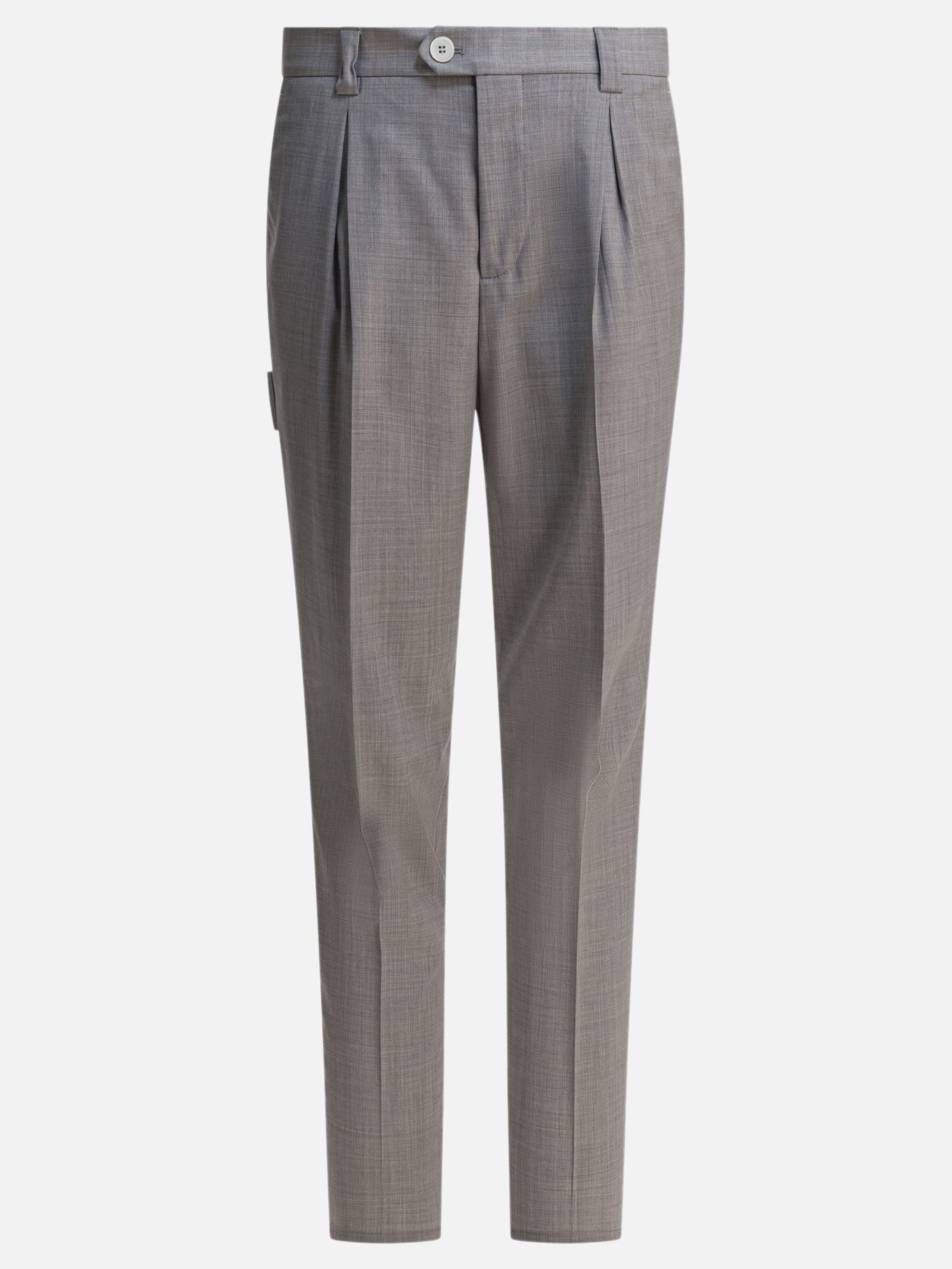 Pantaloni sartoriali Solid colour  Grigio - Brunello Cucinelli Uomo | PDP | VIETTI Online Store | thumbnail