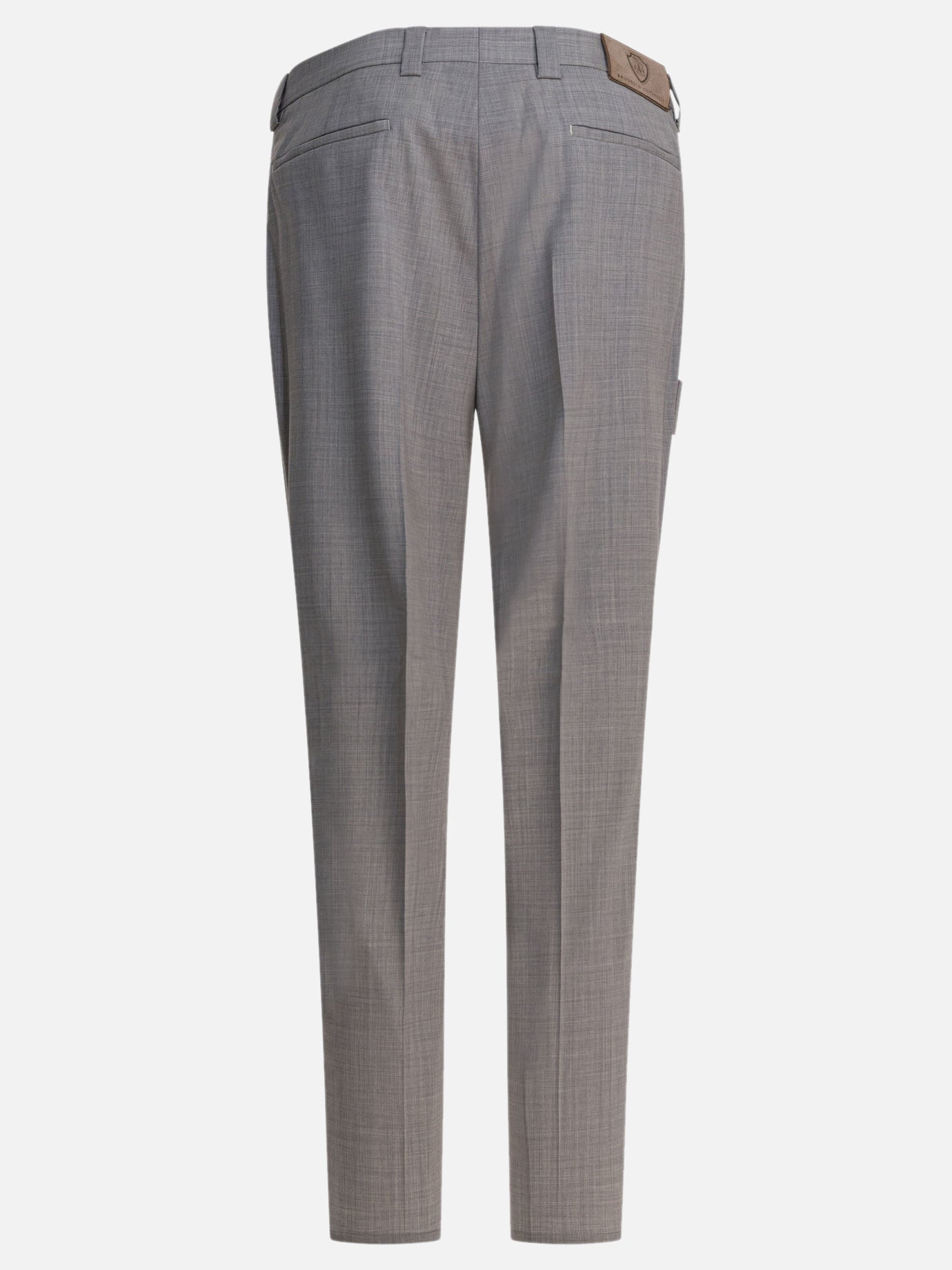 Pantaloni sartoriali Solid colour  Grigio - Brunello Cucinelli Uomo | PDP | VIETTI Online Store | Zoom-Modal_2
