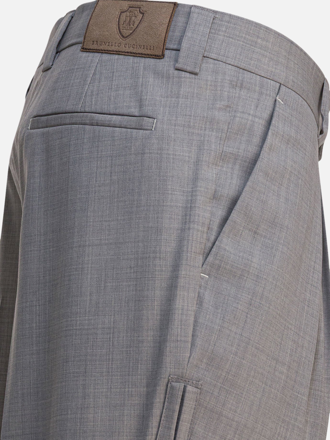 Pantaloni sartoriali Solid colour  Grigio - Brunello Cucinelli Uomo | PDP | VIETTI Online Store | Zoom-Modal_4
