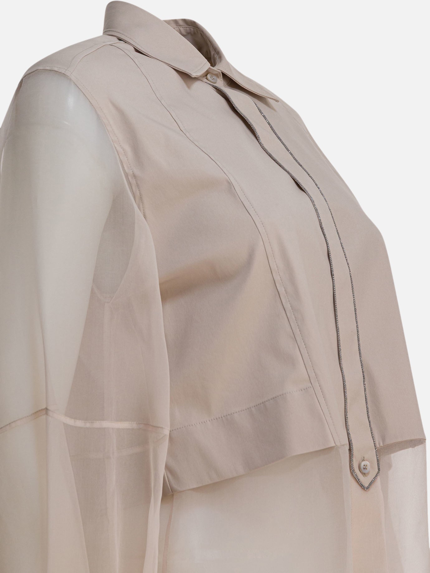 Camicie casual Solid colour  Grigio - Brunello Cucinelli Donna | PDP | VIETTI Online Store | Zoom-Modal_4
