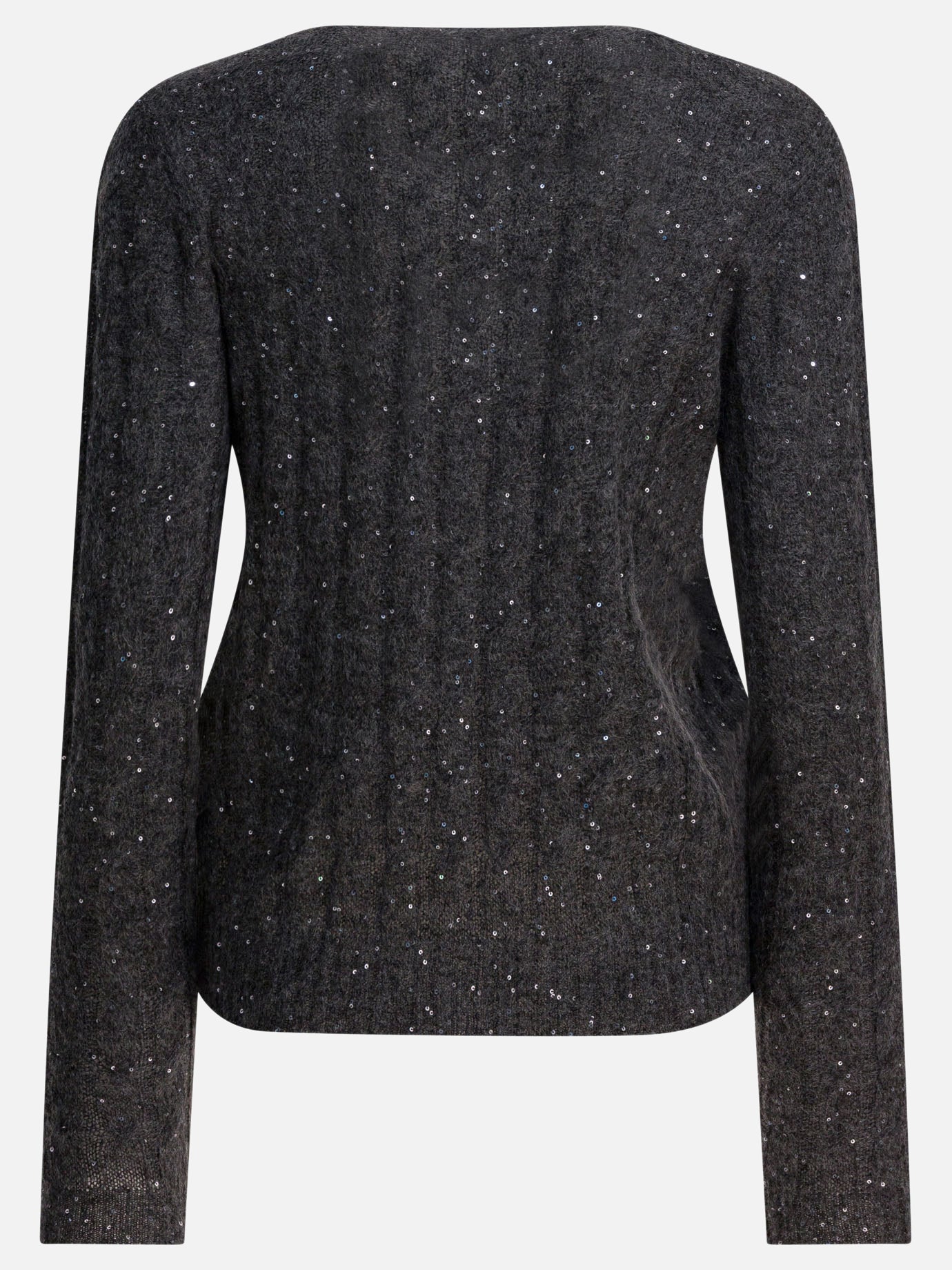 V neck sweaters Textured knit  Blue - Brunello Cucinelli Women | PDP | VIETTI Online Store | thumbnail_2