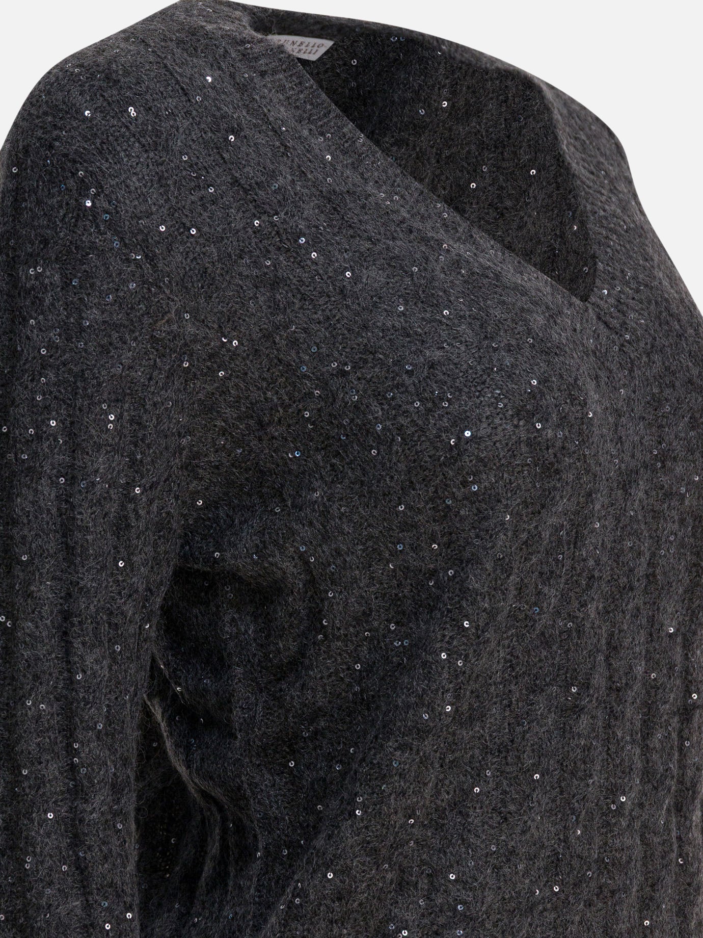 V neck sweaters Textured knit  Blue - Brunello Cucinelli Women | PDP | VIETTI Online Store | Zoom-Modal_4
