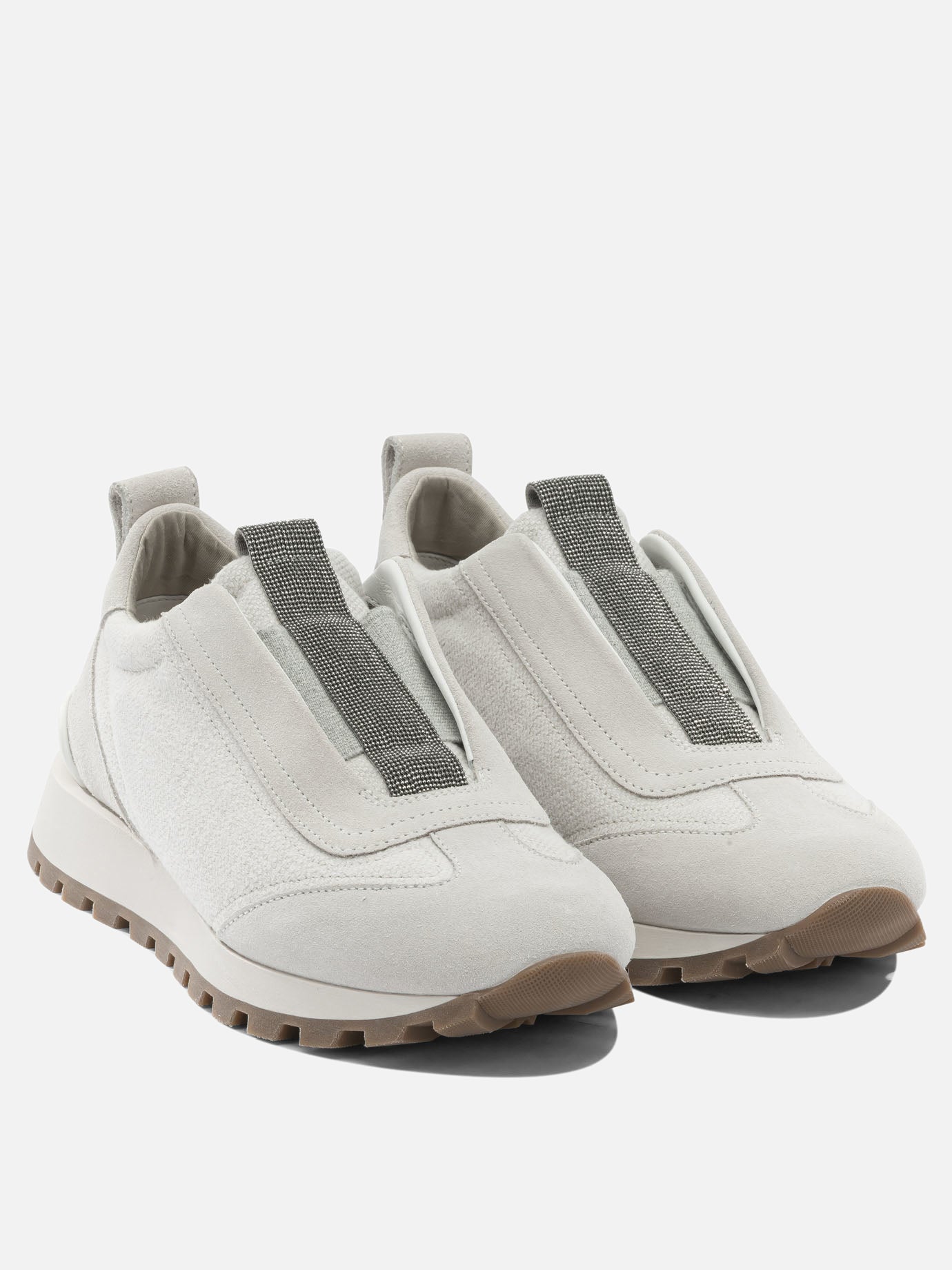 Sneaker basse 63% cotton 37% linen - 100% rubber  Bianco - Brunello Cucinelli Donna | PDP | VIETTI Online Store | Zoom-Modal_2
