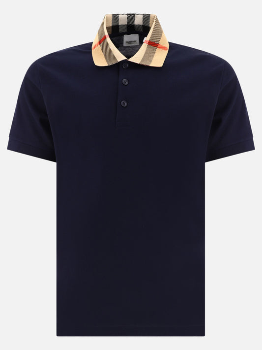 Polo con bottoni Check  Blu - Burberry Uomo | PLP | VIETTI Online Store 
