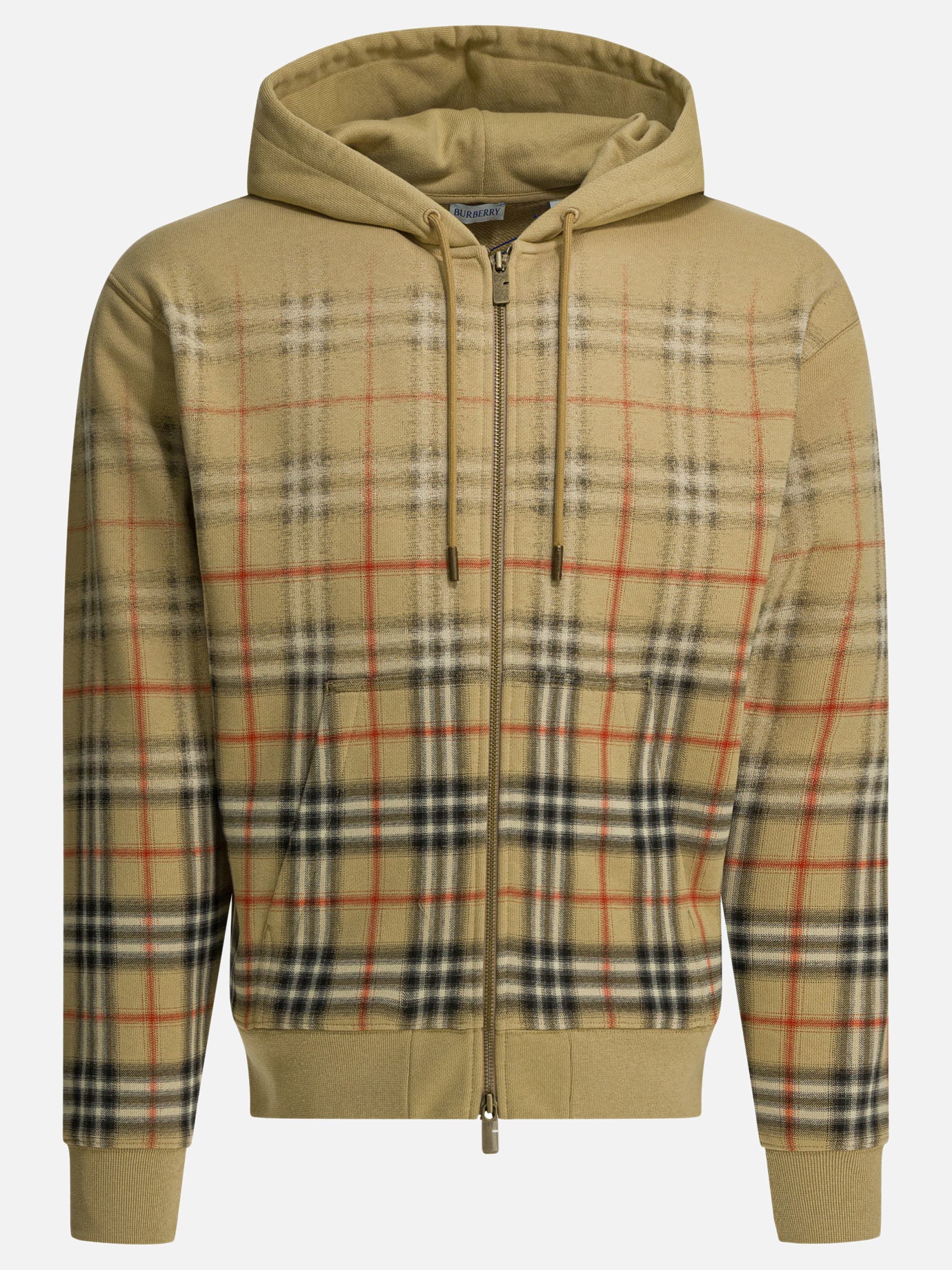 Felpe con zip Check  Beige - Burberry Uomo | PDP | VIETTI Online Store | Zoom-Modal

