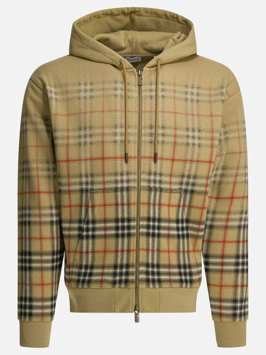 Felpe con zip Check  Beige - Burberry Uomo | PDP | VIETTI Online Store 
