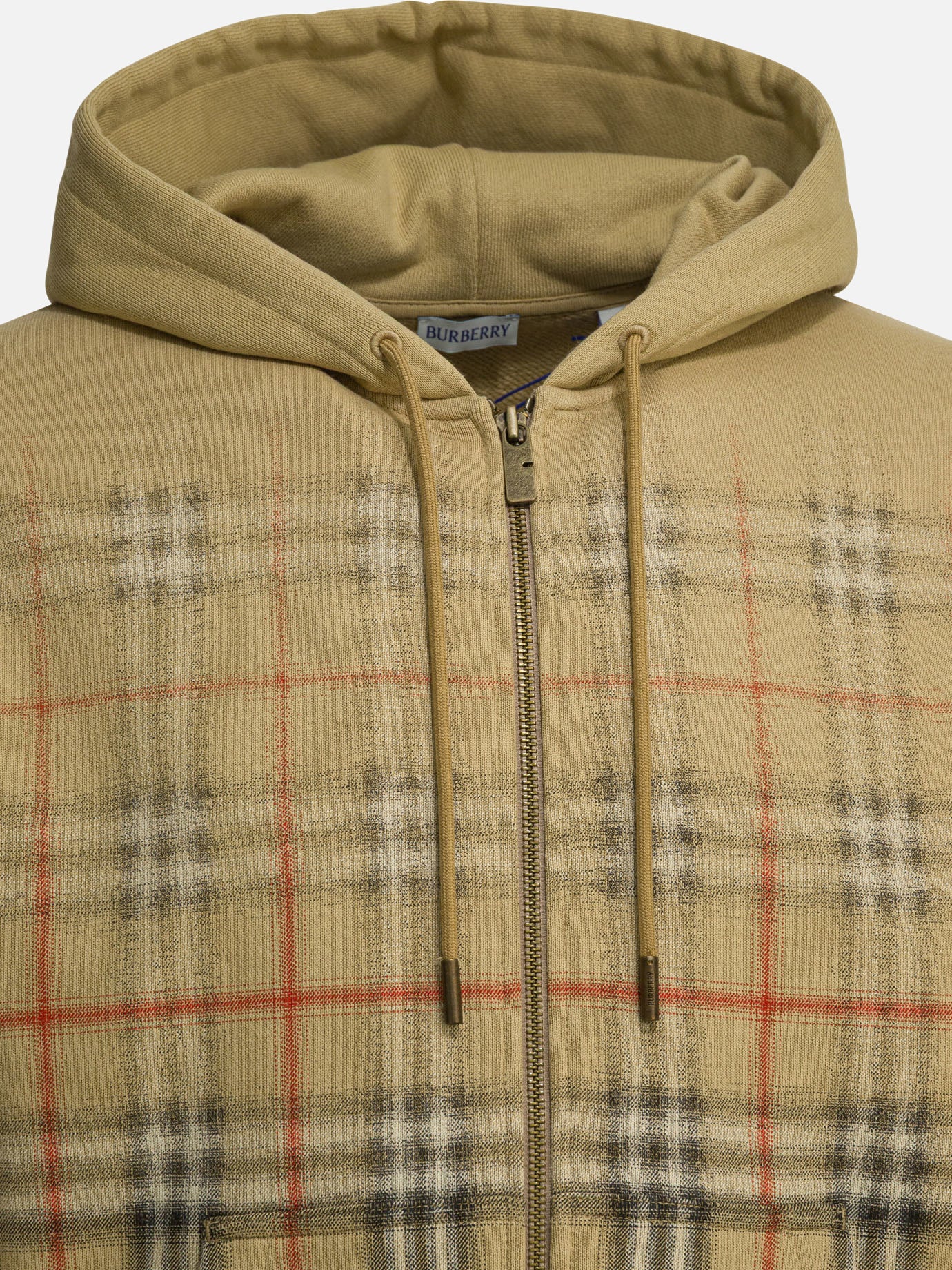 Felpe con zip Check  Beige - Burberry Uomo | PDP | VIETTI Online Store | thumbnail_3