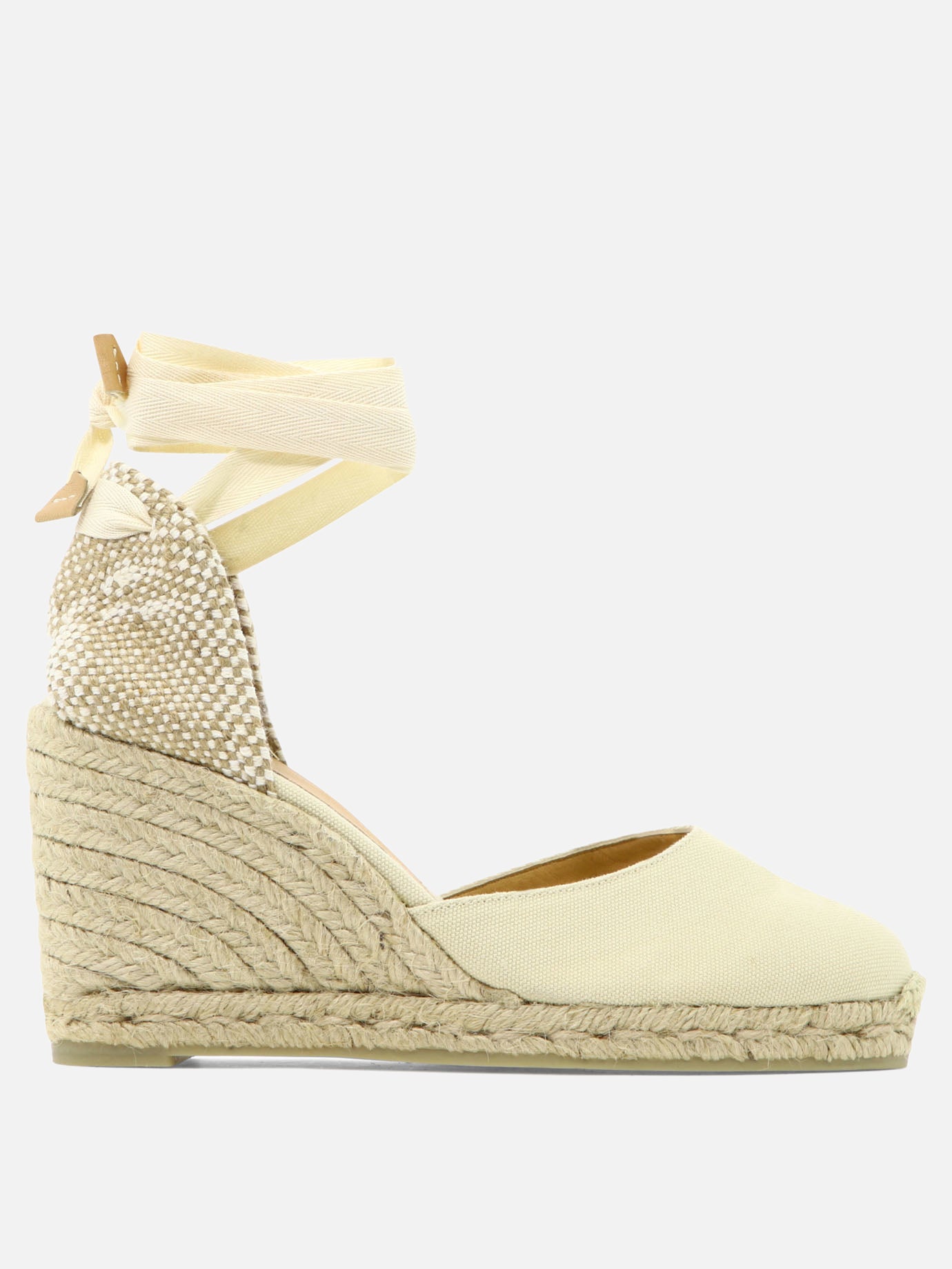 Espadrilles alte 100% organic cotton - 100% rubber  Bianco - Castañer Donna | PDP | VIETTI Online Store | Zoom-Modal
