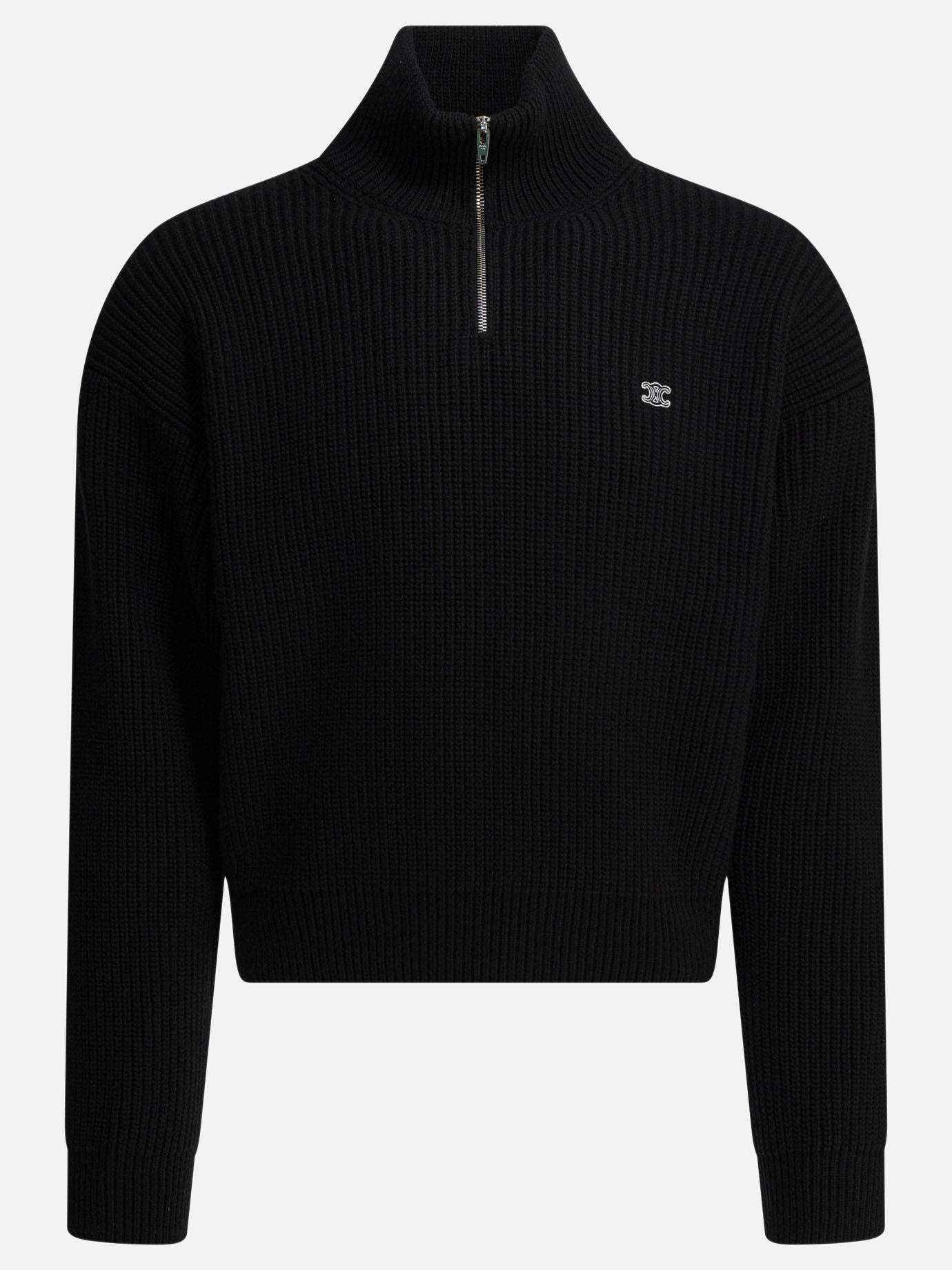 Half zip sweaters 100% wool  Black - Celine Men | PDP | VIETTI Online Store | thumbnail
