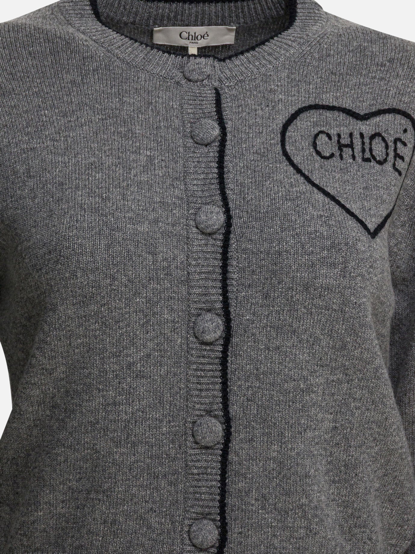 Cardigan Logo  Grigio - Chloé Donna | PDP | VIETTI Online Store | Zoom-Modal_3
