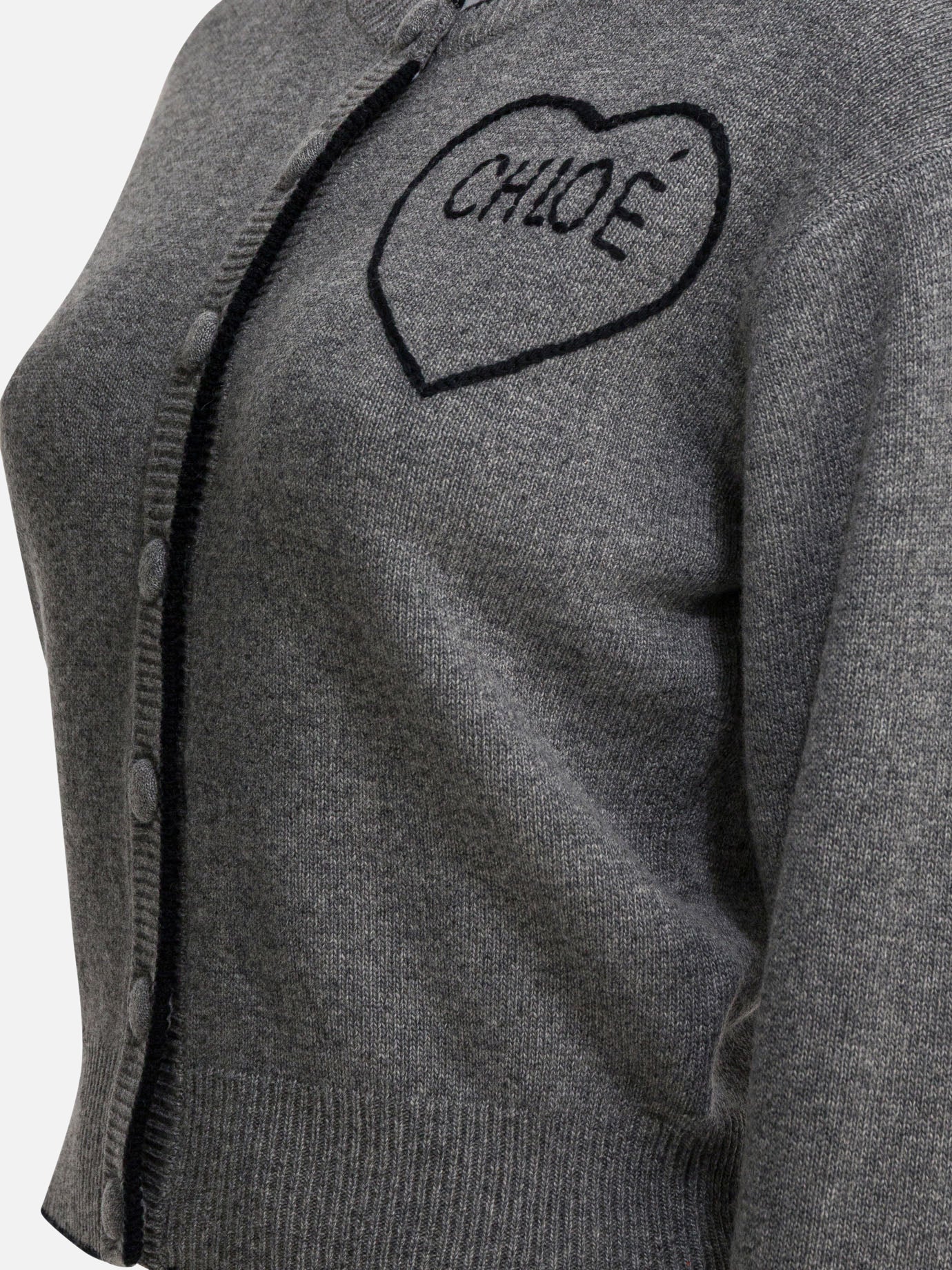 Cardigan Logo  Grigio - Chloé Donna | PDP | VIETTI Online Store | thumbnail_4