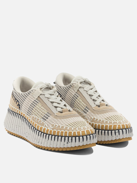 Sneaker basse 100% polyester - 100% calf leather  Beige - Chloé Donna | PDP | VIETTI Online Store | 2
