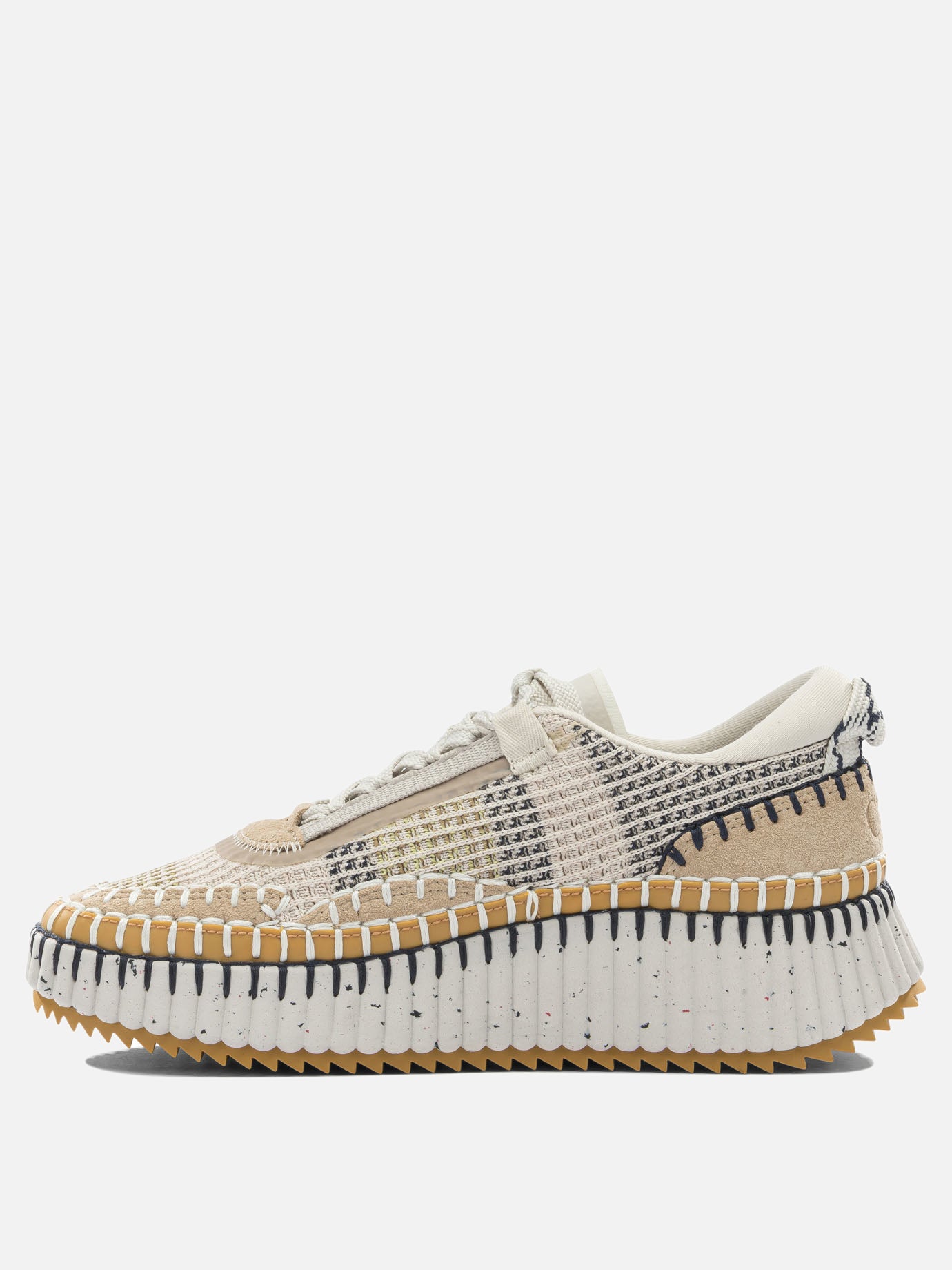 Sneaker basse 100% polyester - 100% calf leather  Beige - Chloé Donna | PDP | VIETTI Online Store | thumbnail_3
