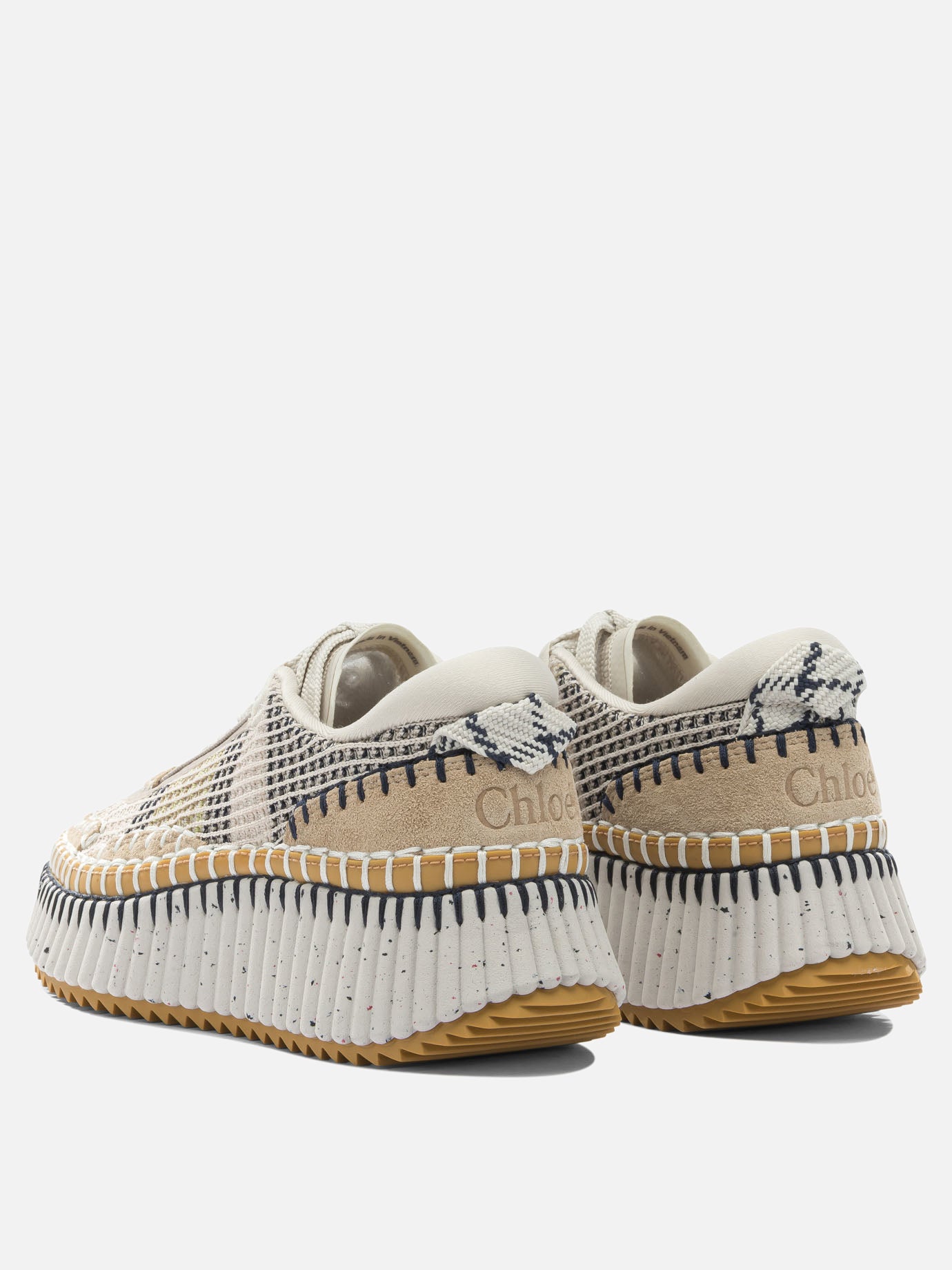Sneaker basse 100% polyester - 100% calf leather  Beige - Chloé Donna | PDP | VIETTI Online Store | thumbnail_4