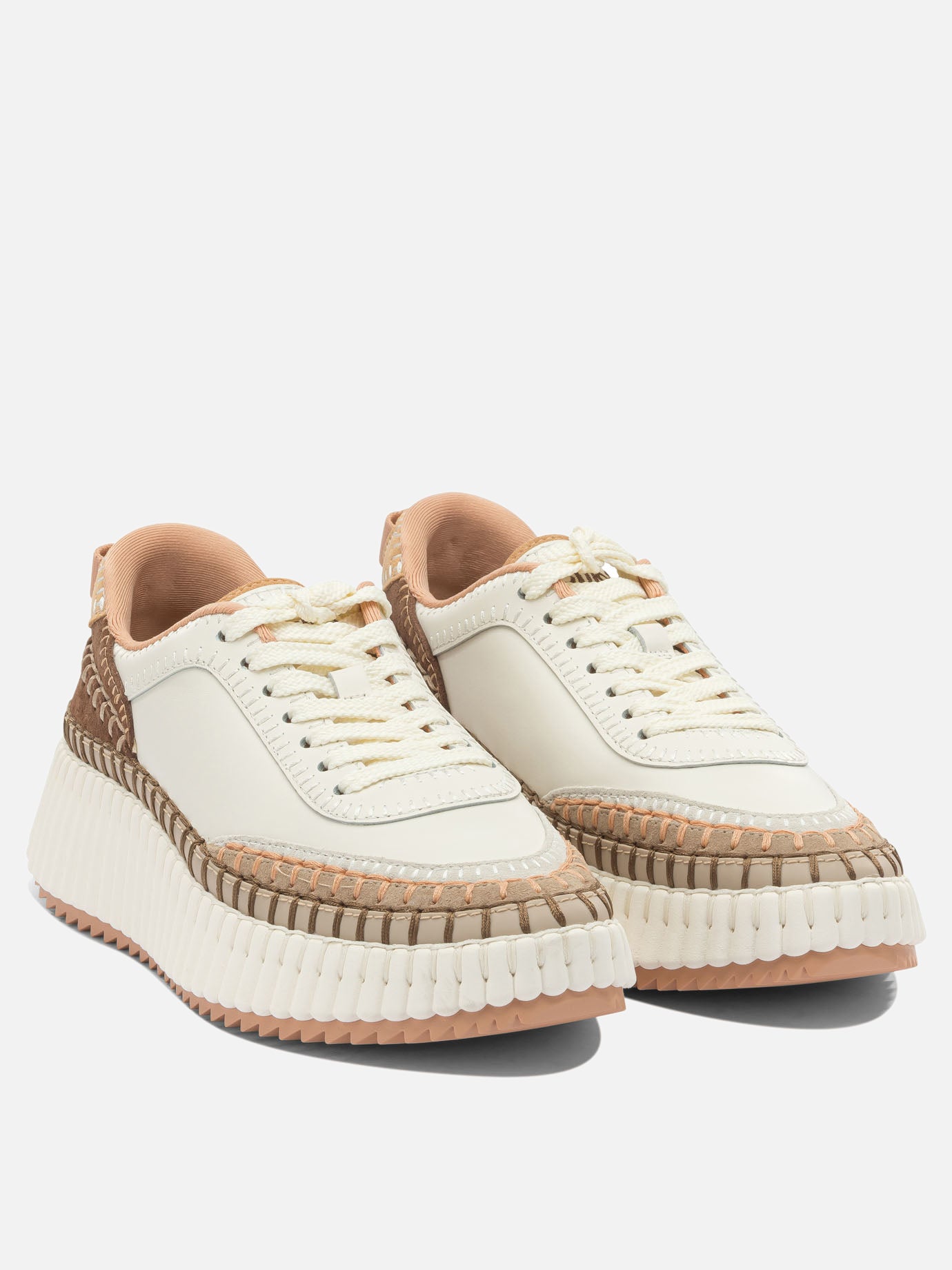 Sneaker basse 95% polyester 5% elastane - 100% ethylene vinyl acetate  Beige - Chloé Donna | PDP | VIETTI Online Store | thumbnail_2