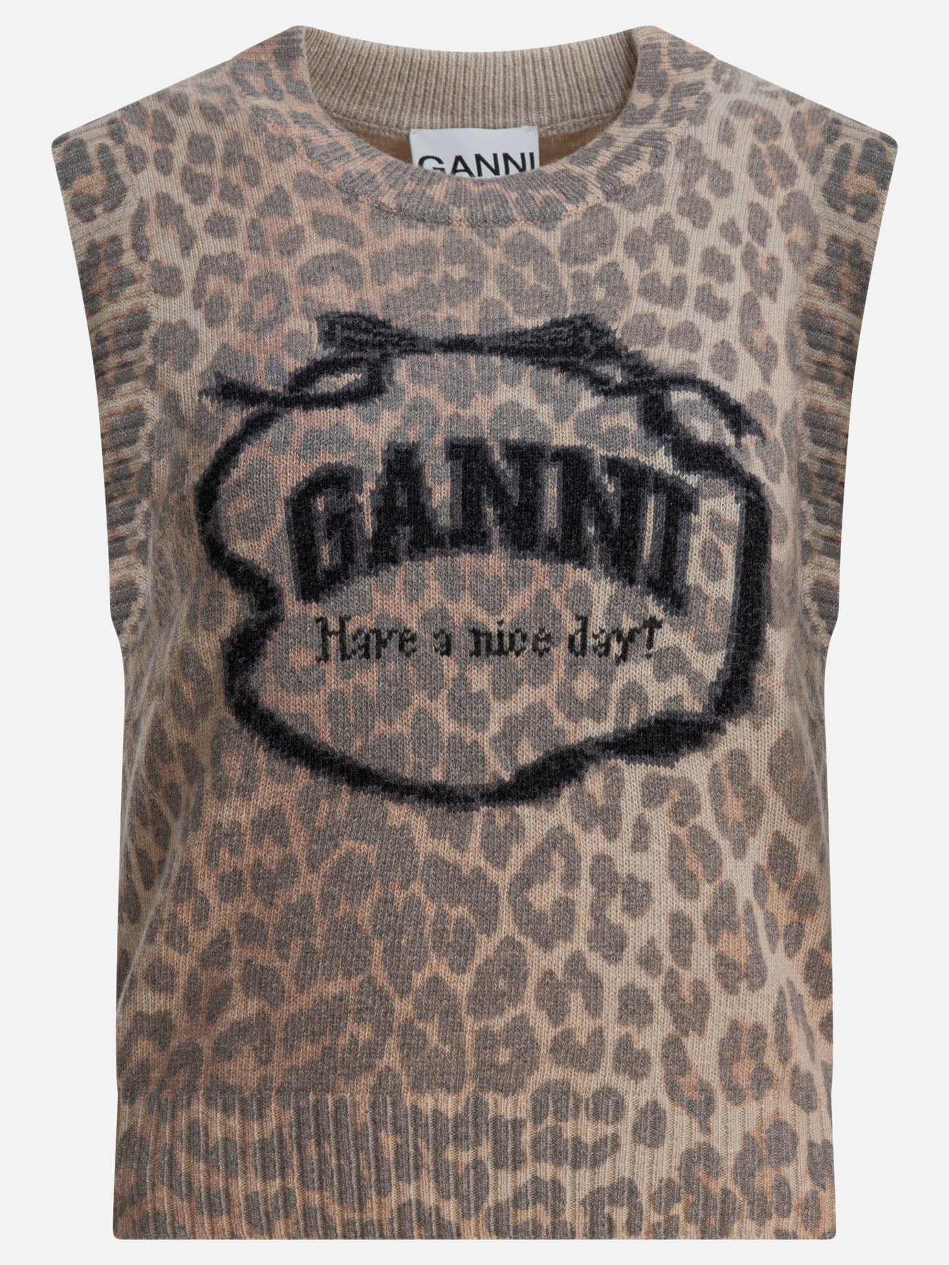Gilet Logo  Marrone - Ganni Donna | PDP | VIETTI Online Store | Zoom-Modal
