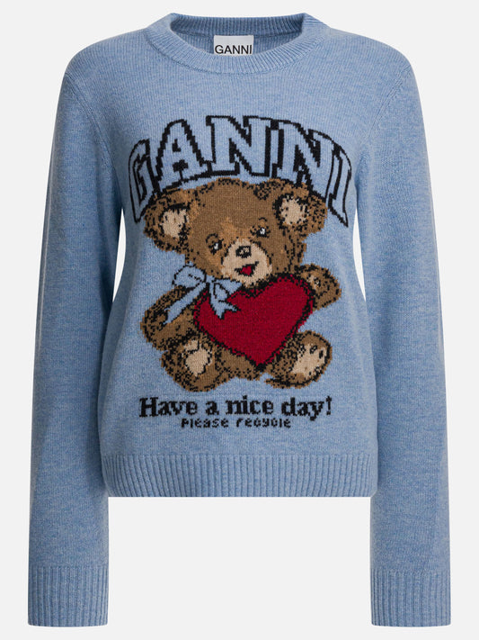 Crewneck sweaters Graphics  Blue - Ganni Women | PLP | VIETTI Online Store 
