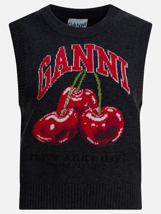 Gilet Logo  Nero - Ganni Donna | PLP | VIETTI Online Store 
