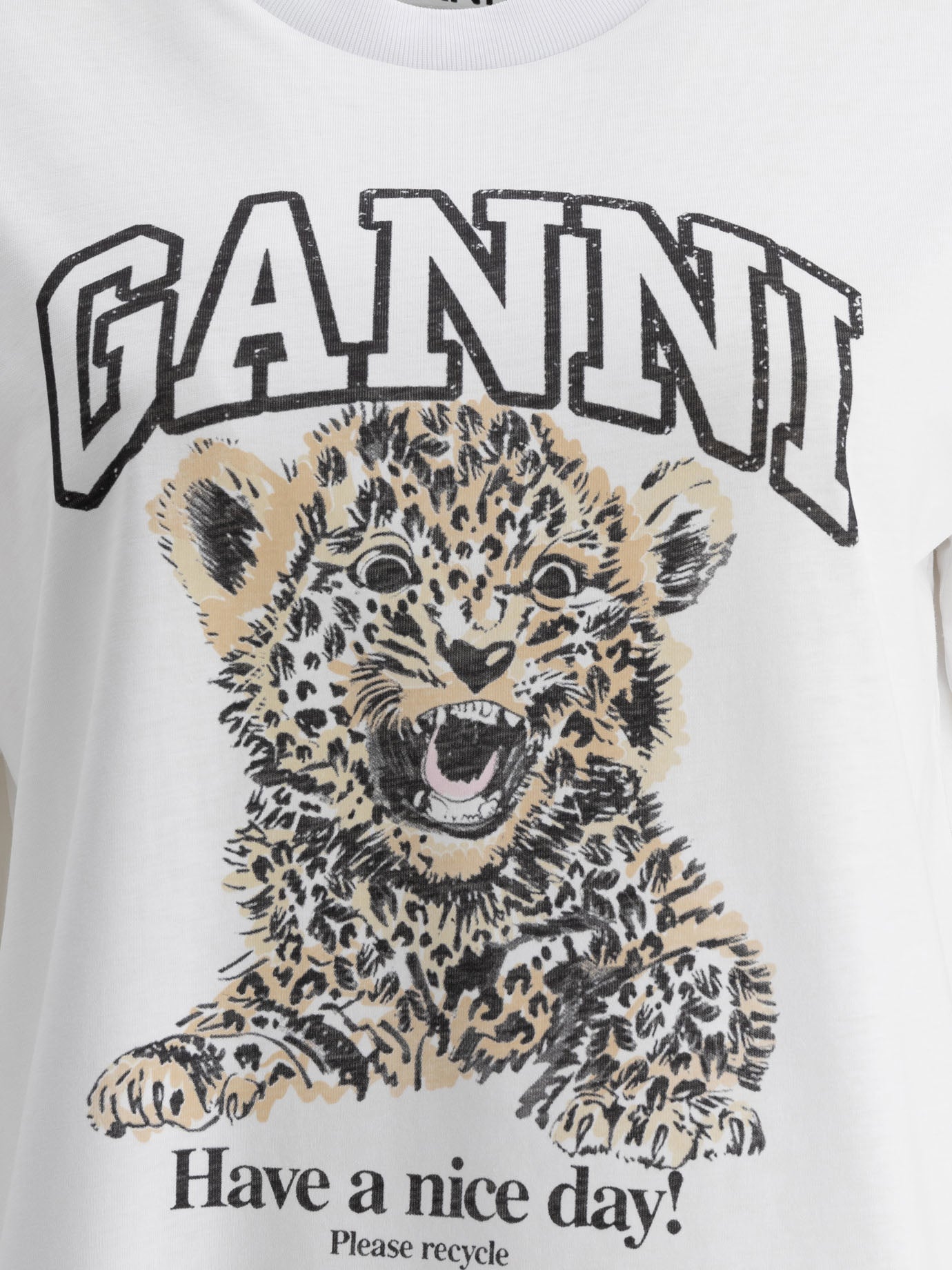 Crewneck t-shirts Logo  White - Ganni Women | PDP | VIETTI Online Store | Zoom-Modal_3
