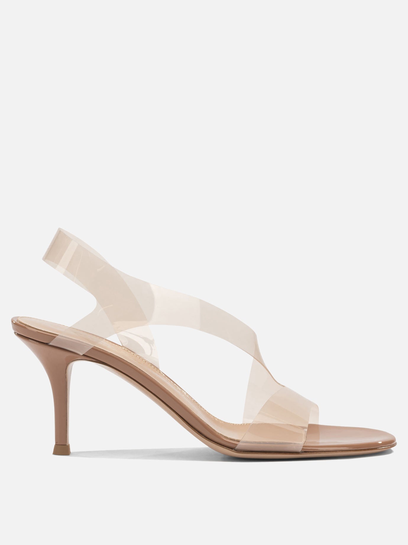 Sandali con tacco 100% polyvinyl chloride - 100% leather  Beige - Gianvito Rossi Donna | PDP | VIETTI Online Store | Zoom-Modal
