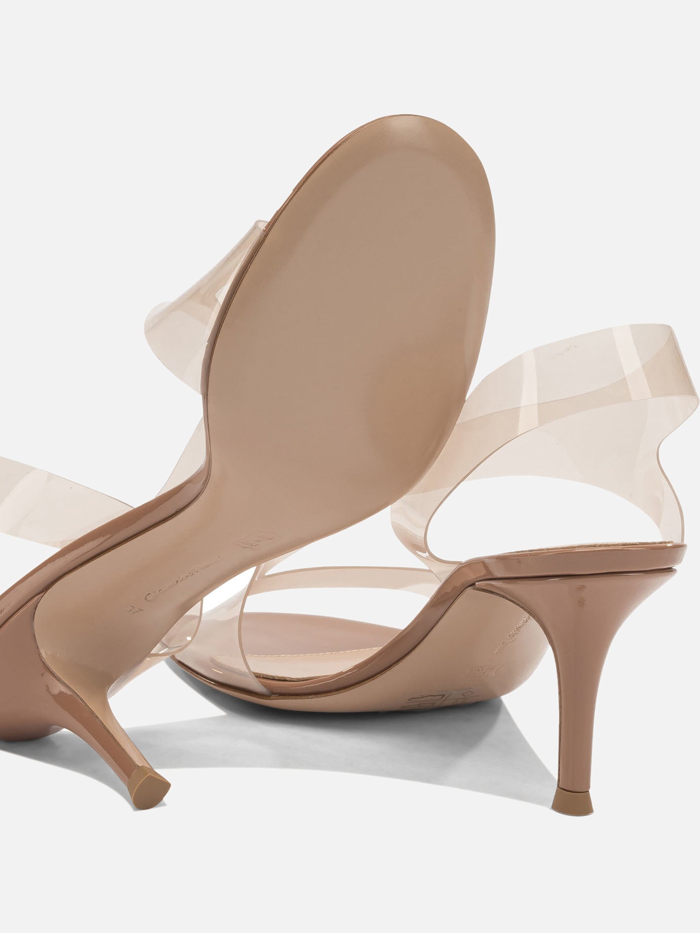 Sandali con tacco 100% polyvinyl chloride - 100% leather  Beige - Gianvito Rossi Donna | PDP | VIETTI Online Store | thumbnail_5