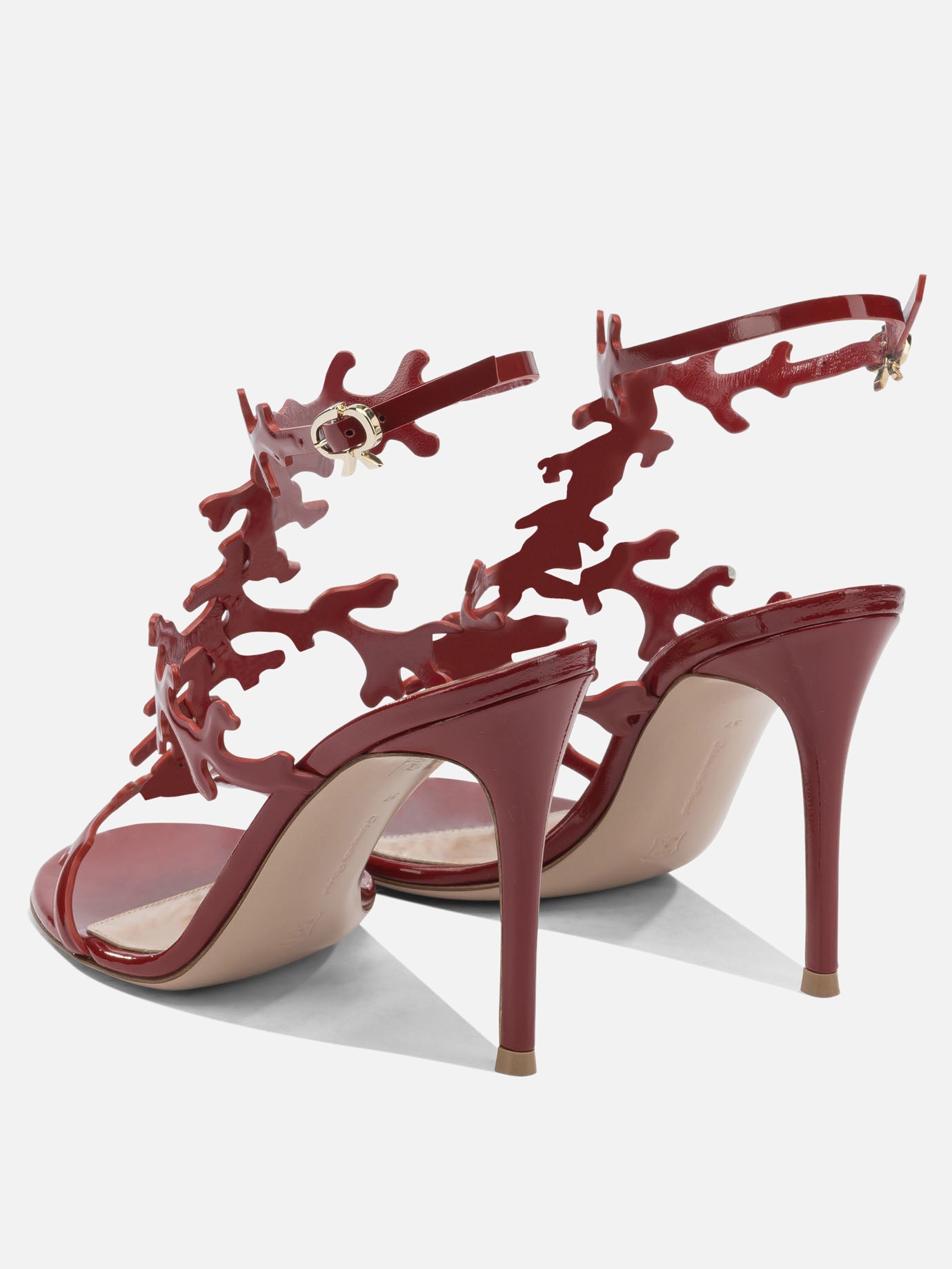 Sandali con tacco 100% leather - 100% leather  Rosso - Gianvito Rossi Donna | PDP | VIETTI Online Store | thumbnail_4