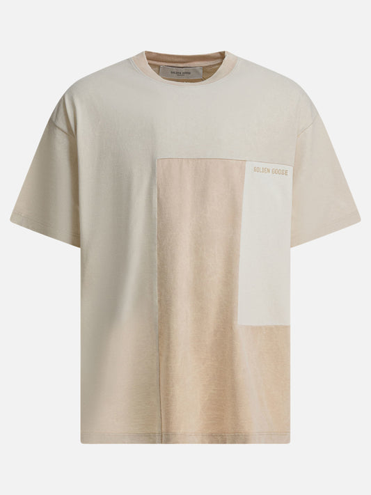 T-shirt girocollo Patchwork  Beige - Golden Goose Uomo | PLP | VIETTI Online Store 
