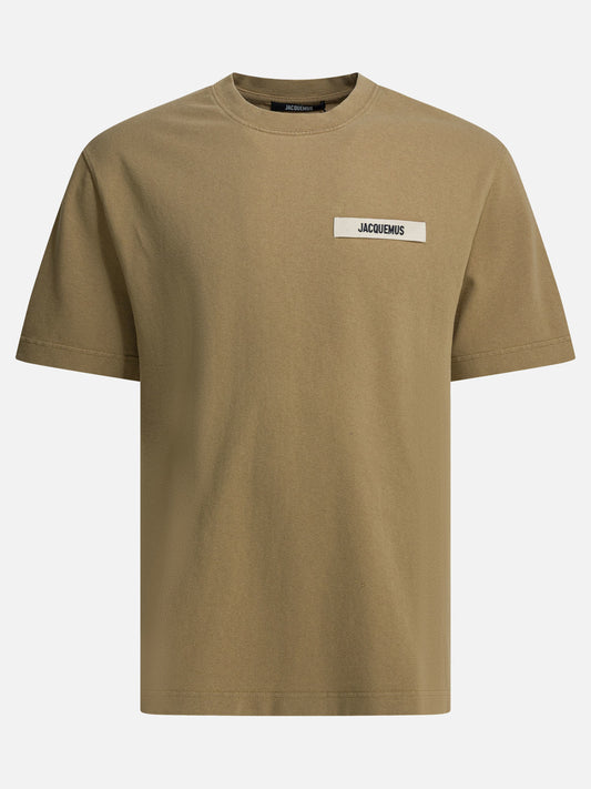 T-shirt girocollo Logo  Beige - Jacquemus Uomo | PDP | VIETTI Online Store 
