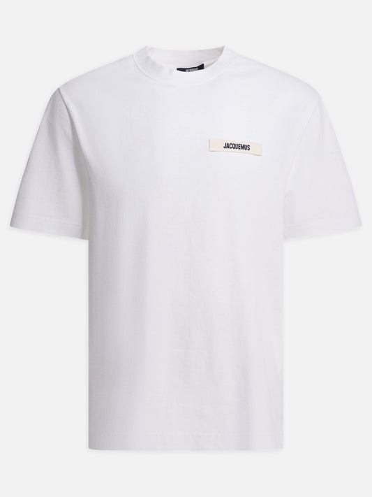T-shirt girocollo Logo  Bianco - Jacquemus Uomo | PDP | VIETTI Online Store 
