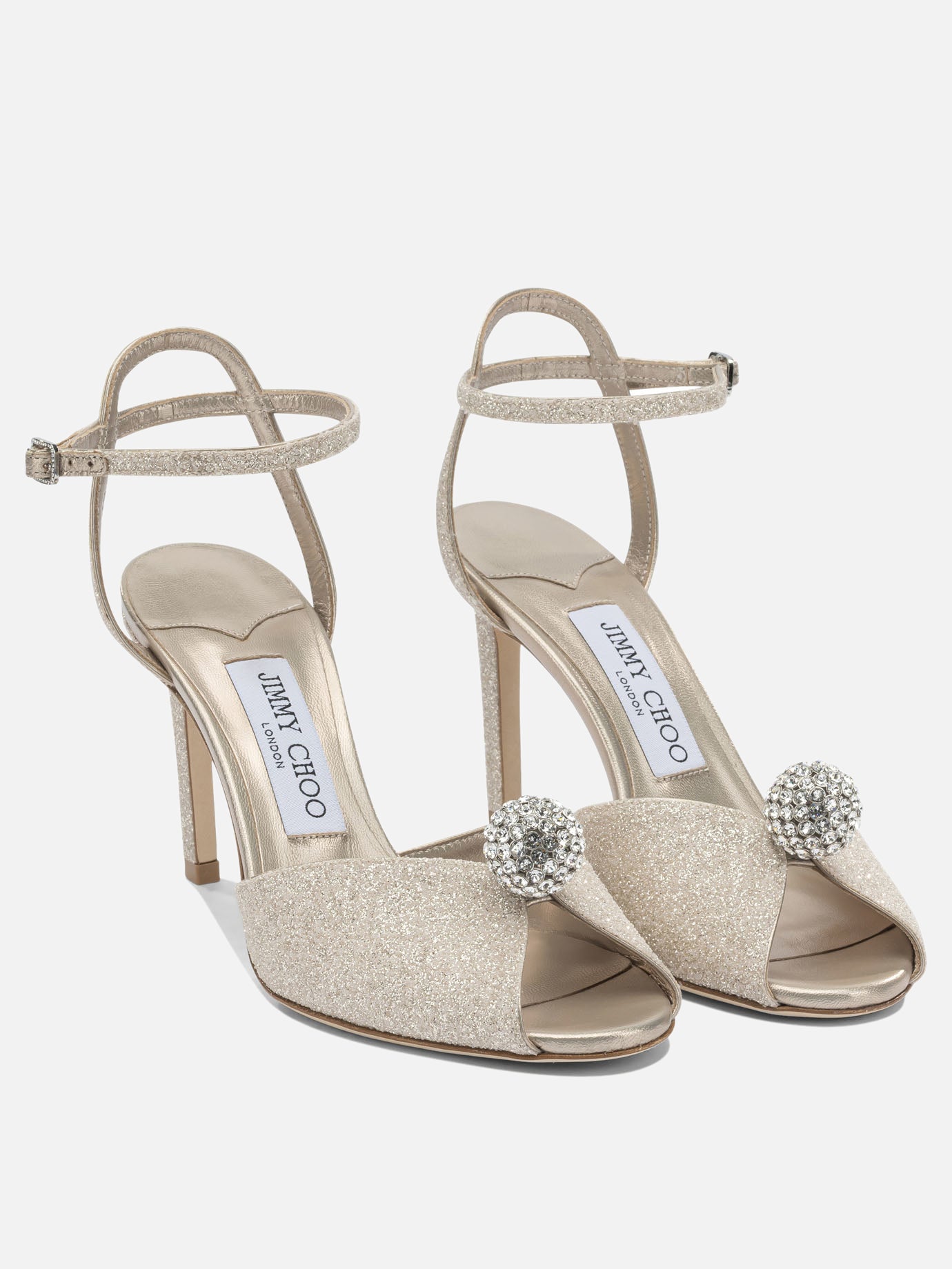 Sandali con tacco 59% textile 15% leather 8% crystal 8% metal 5% plastic 5% salpa - 100% calf  Oro - Jimmy Choo Donna | PDP | VIETTI Online Store | thumbnail_2