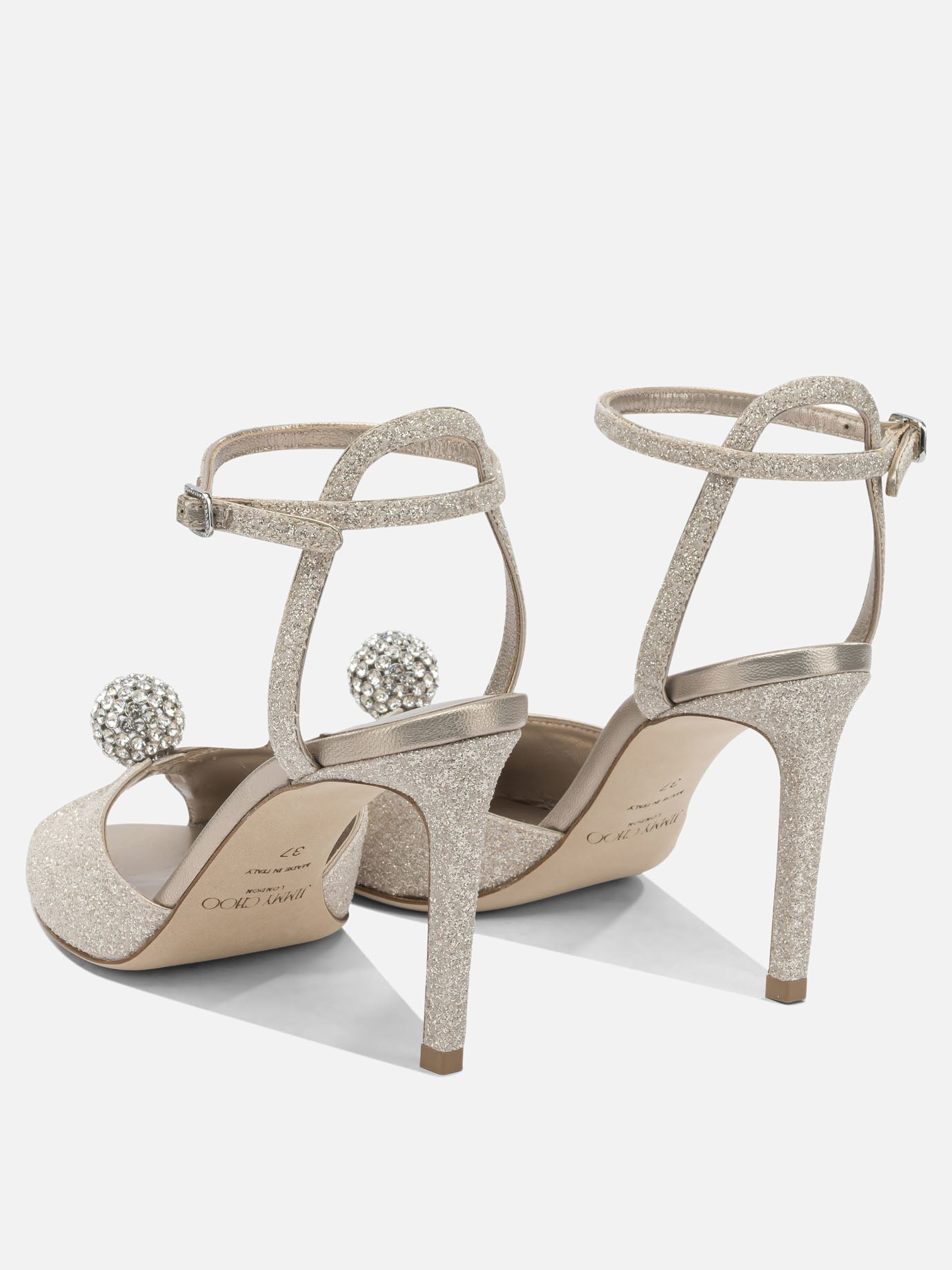 Sandali con tacco 59% textile 15% leather 8% crystal 8% metal 5% plastic 5% salpa - 100% calf  Oro - Jimmy Choo Donna | PDP | VIETTI Online Store | thumbnail_4