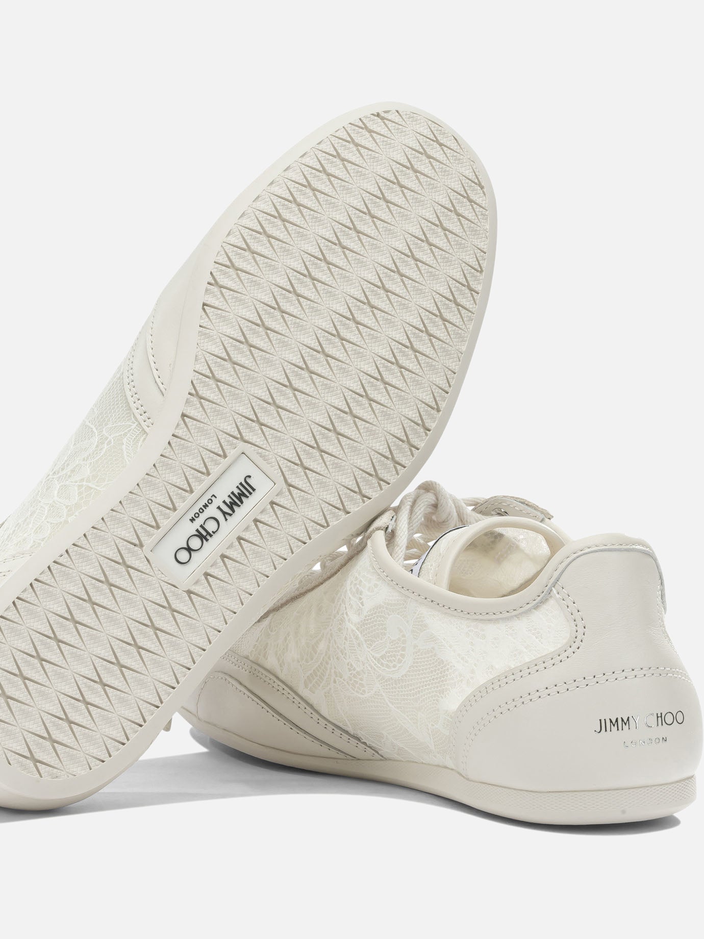 Sneaker basse 50% textile 44% leather 5% metal 1% rubber - 100% rubber  Bianco - Jimmy Choo Donna | PDP | VIETTI Online Store | thumbnail_5