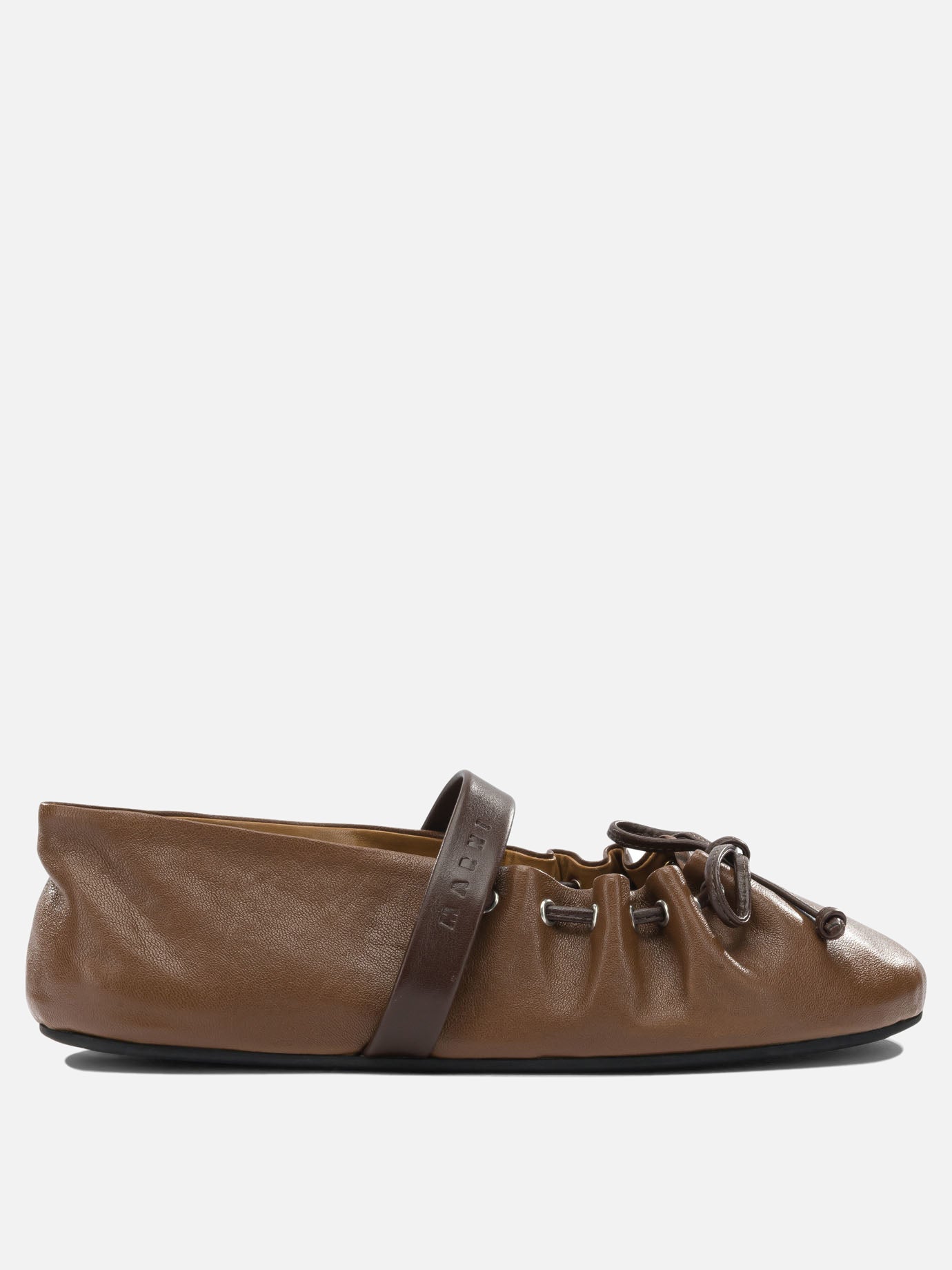 Ballerine Mary Jane 100% ovine leather - 100% rubber  Marrone - Marni Donna | PDP | VIETTI Online Store | thumbnail