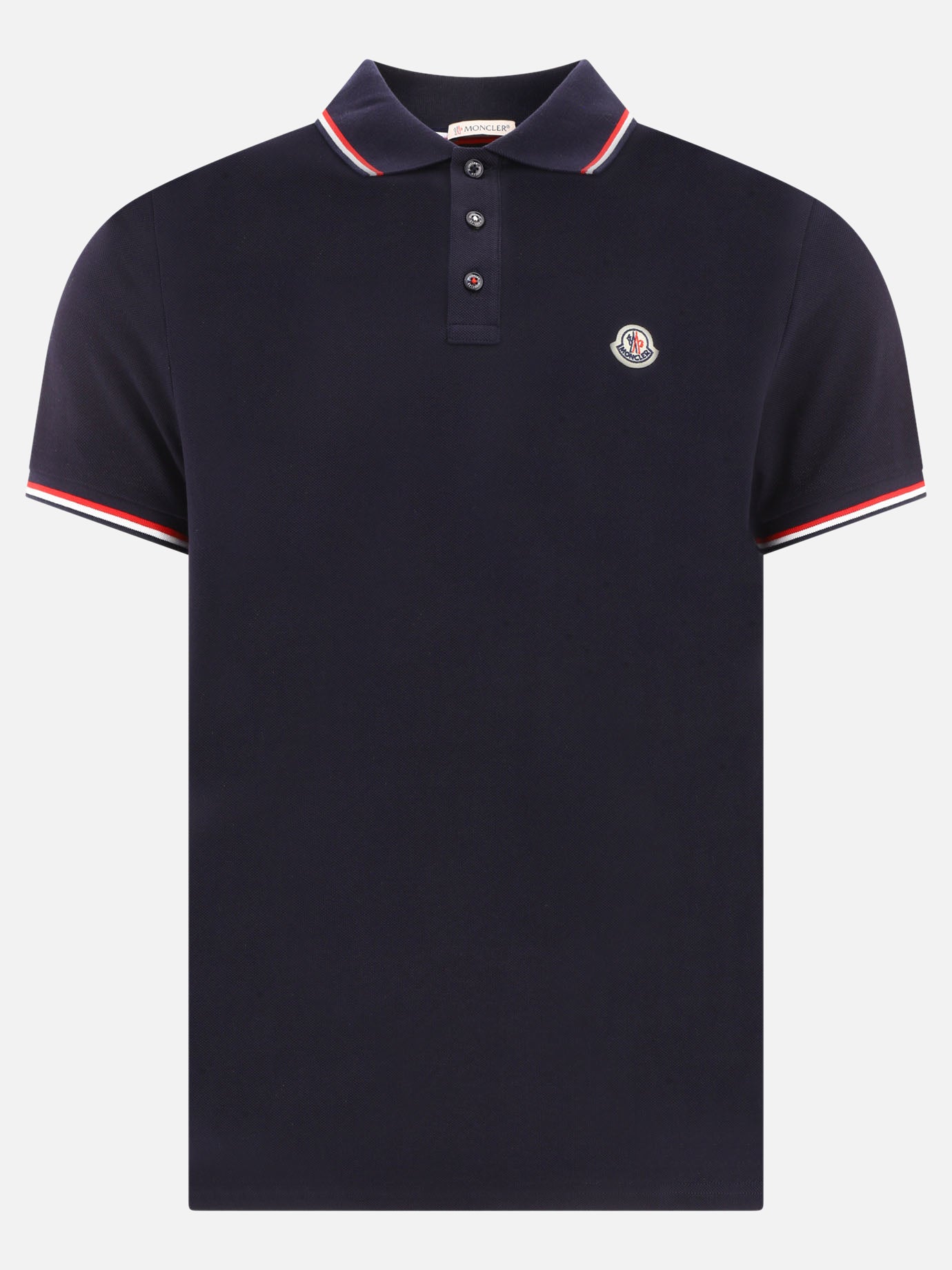 Polo con bottoni Logo  Blu - Moncler Uomo | PDP | VIETTI Online Store | Zoom-Modal
