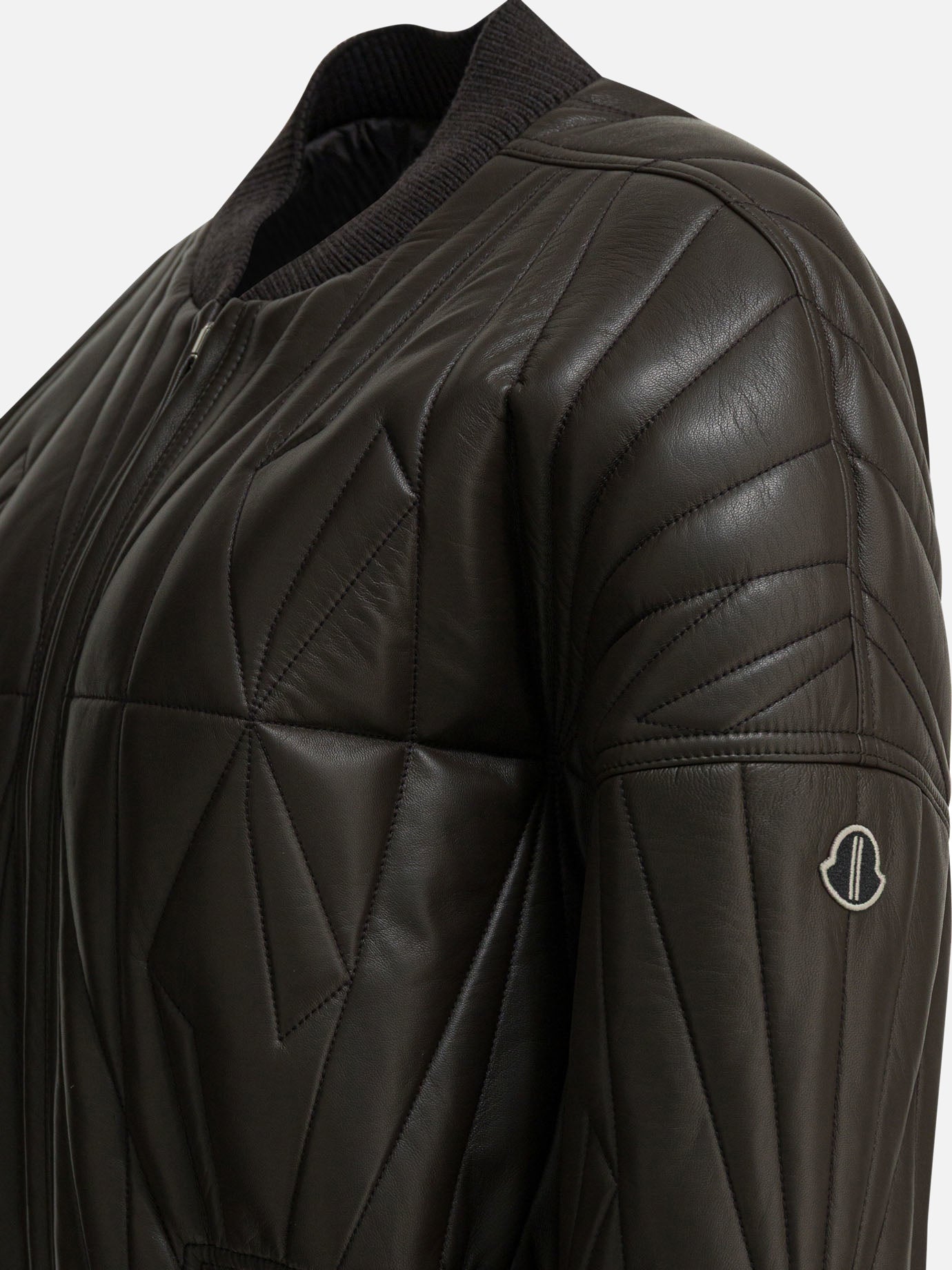 Leather jackets Solid colour  Grey - Rick Owens Women | PDP | VIETTI Online Store | thumbnail_3