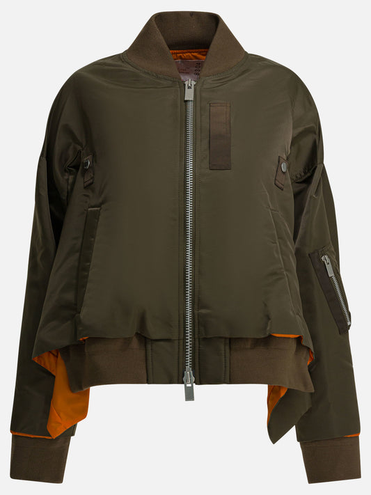 Bomber Solid colour  Verde - Sacai Donna | PDP | VIETTI Online Store 
