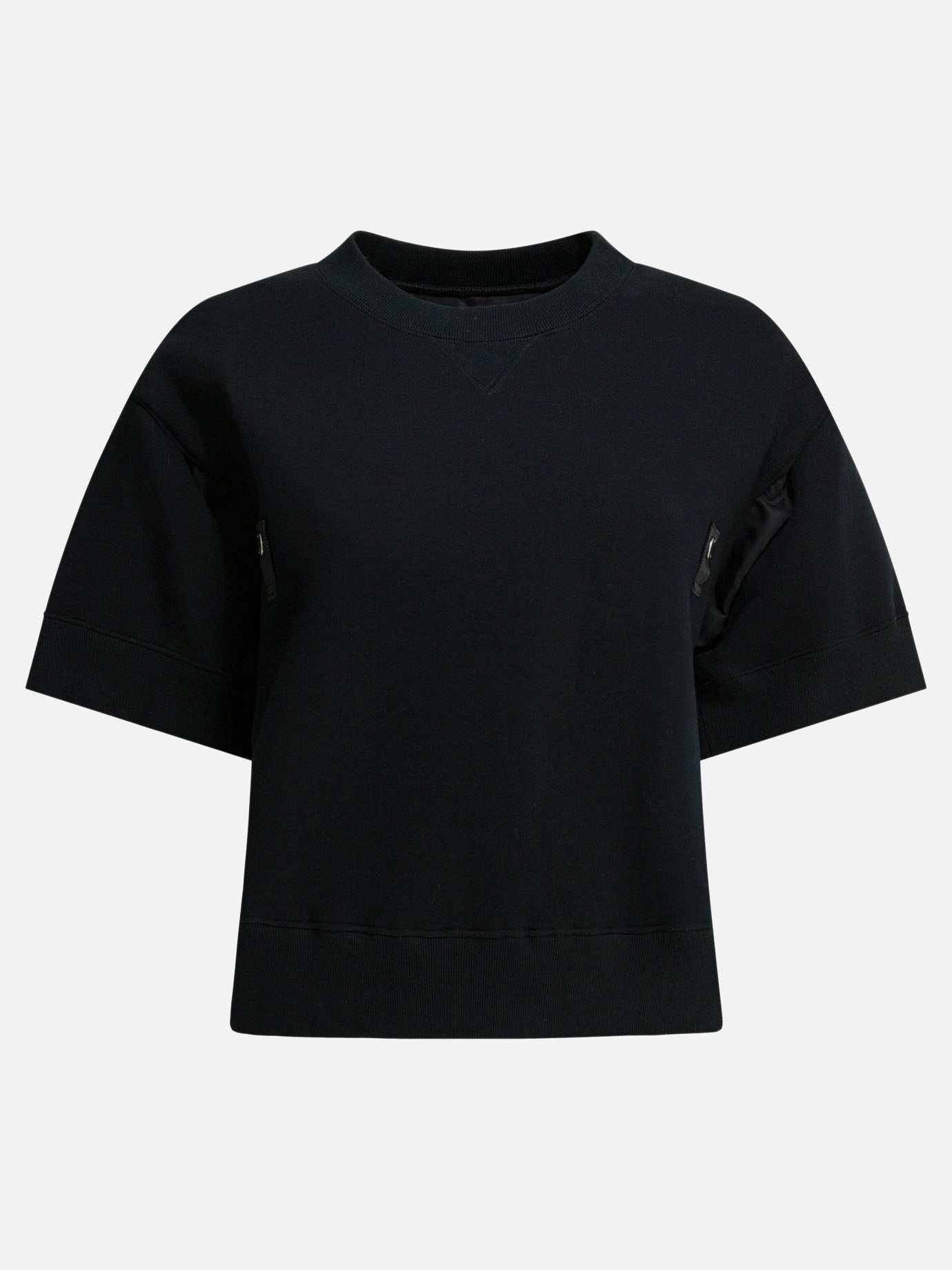 T-shirt girocollo Solid colour  Nero - Sacai Donna | PDP | VIETTI Online Store | Zoom-Modal
