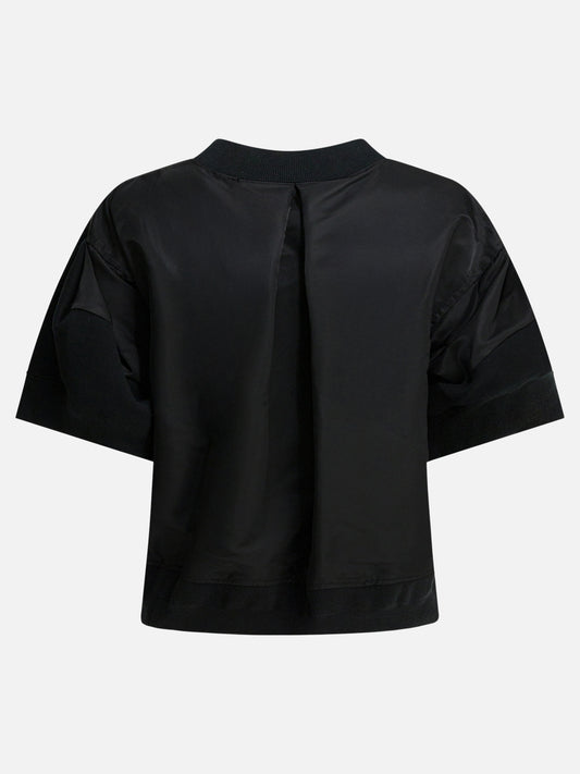 T-shirt girocollo Solid colour  Nero - Sacai Donna | PDP | VIETTI Online Store | 2
