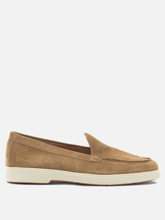 Mocassini 100% suede - 100% leather  Marrone - Santoni Donna | VIETTI Online Store 
