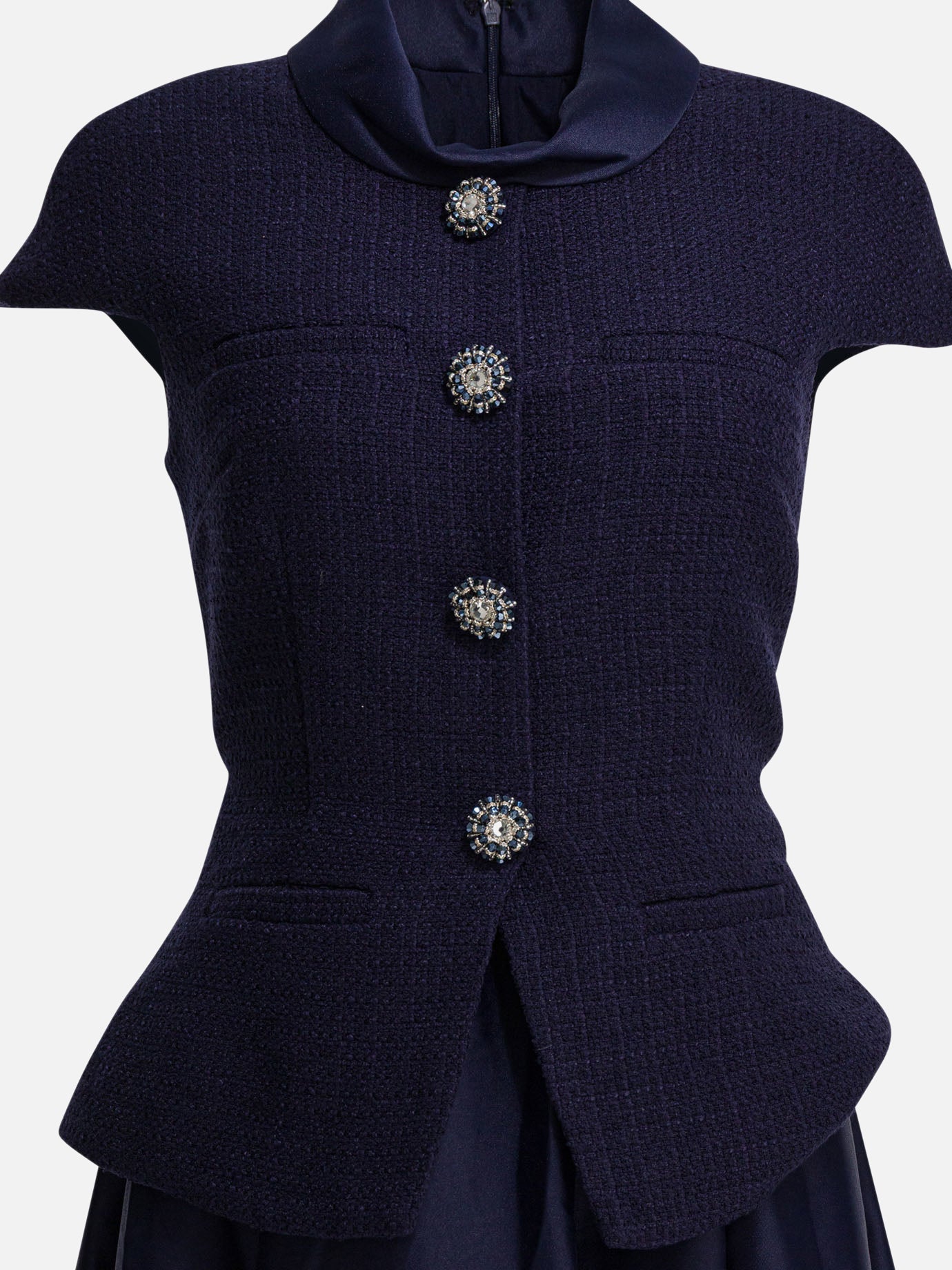 Abiti midi Solid colour  Blu - Self-portrait Donna | PDP | VIETTI Online Store | thumbnail_3