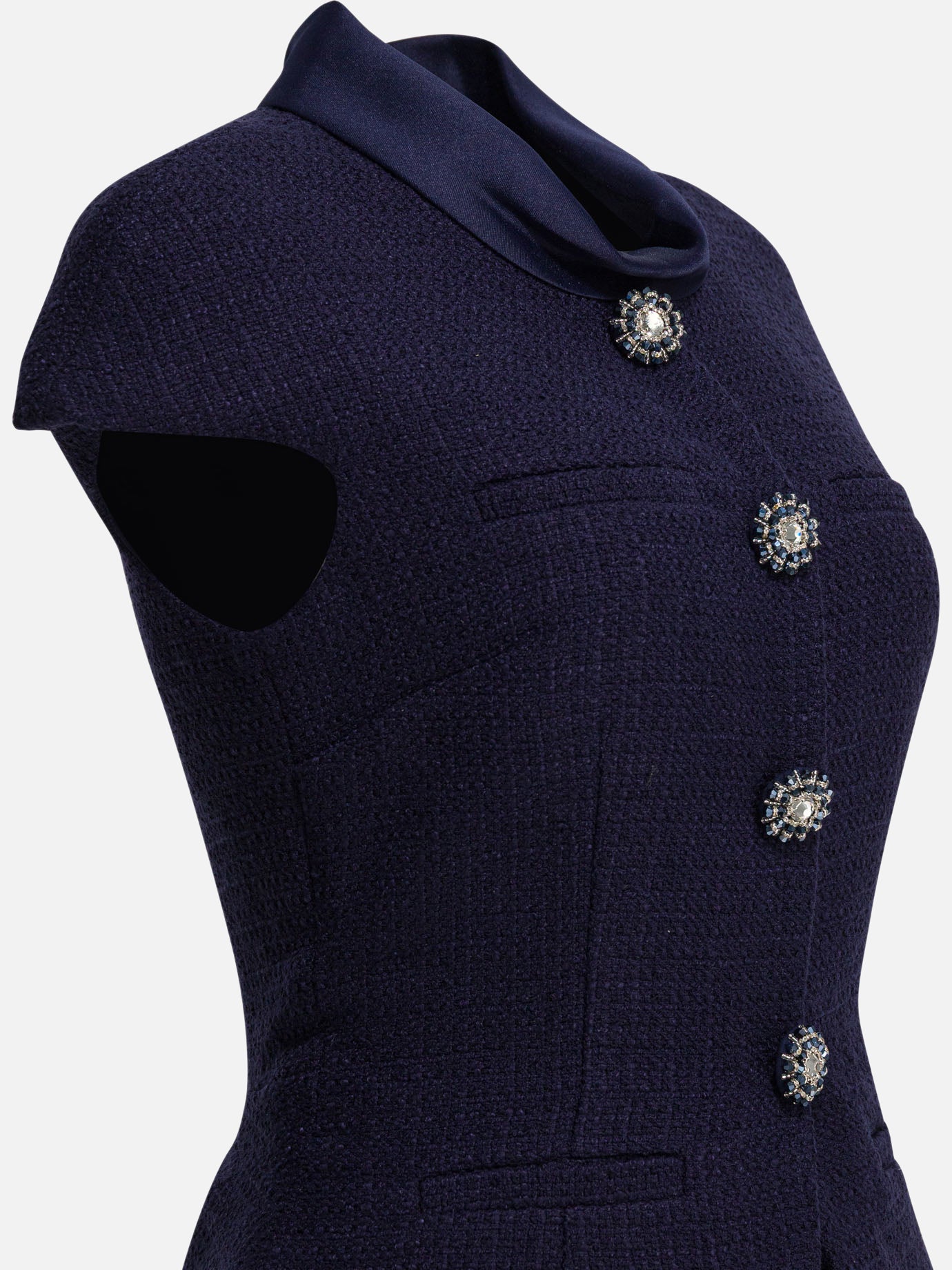 Abiti midi Solid colour  Blu - Self-portrait Donna | PDP | VIETTI Online Store | thumbnail_4