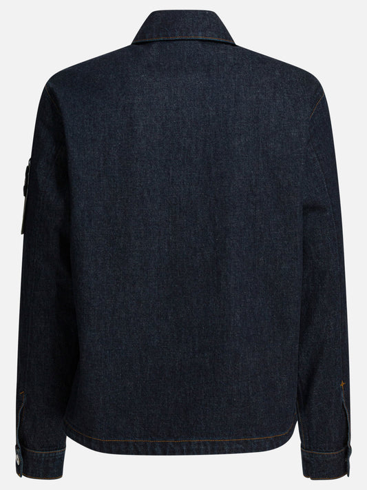 Giacche in denim Solid colour  Blu - Stone Island Uomo | VIETTI Online Store | 2
