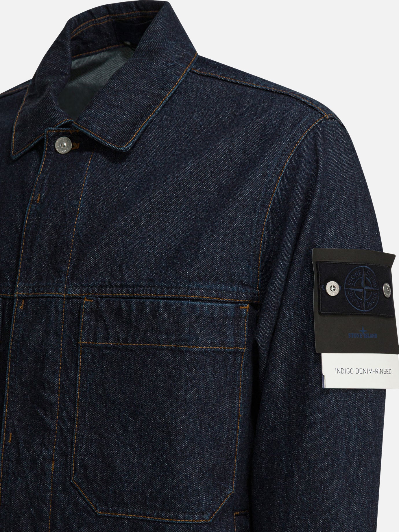 Giacche in denim Solid colour  Blu - Stone Island Uomo | PDP | VIETTI Online Store | thumbnail_4