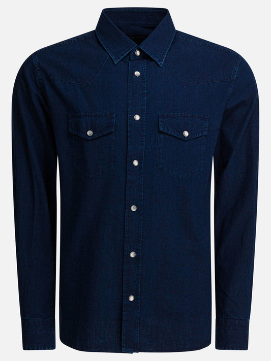 Camicie casual Solid colour  Blu - Tom Ford Uomo | VIETTI Online Store 
