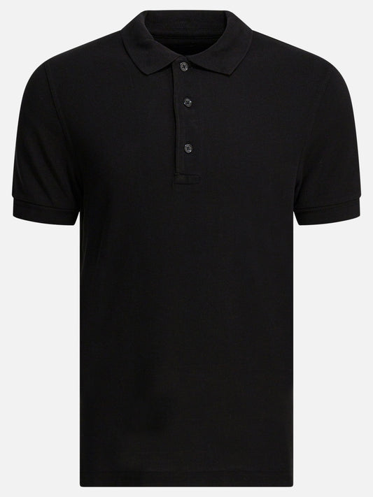 Polo con bottoni Solid colour  Nero - Tom Ford Uomo | VIETTI Online Store 
